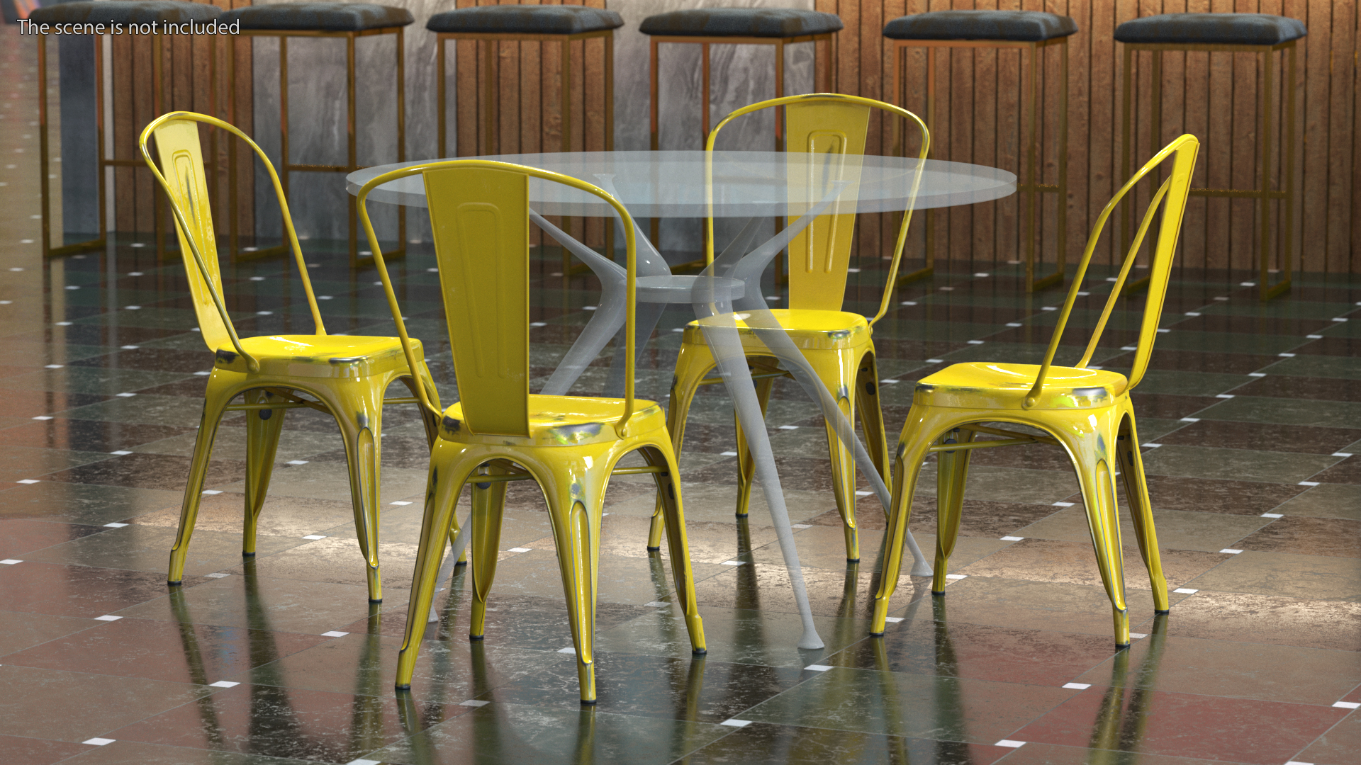 Yellow Stackable Chair 3D