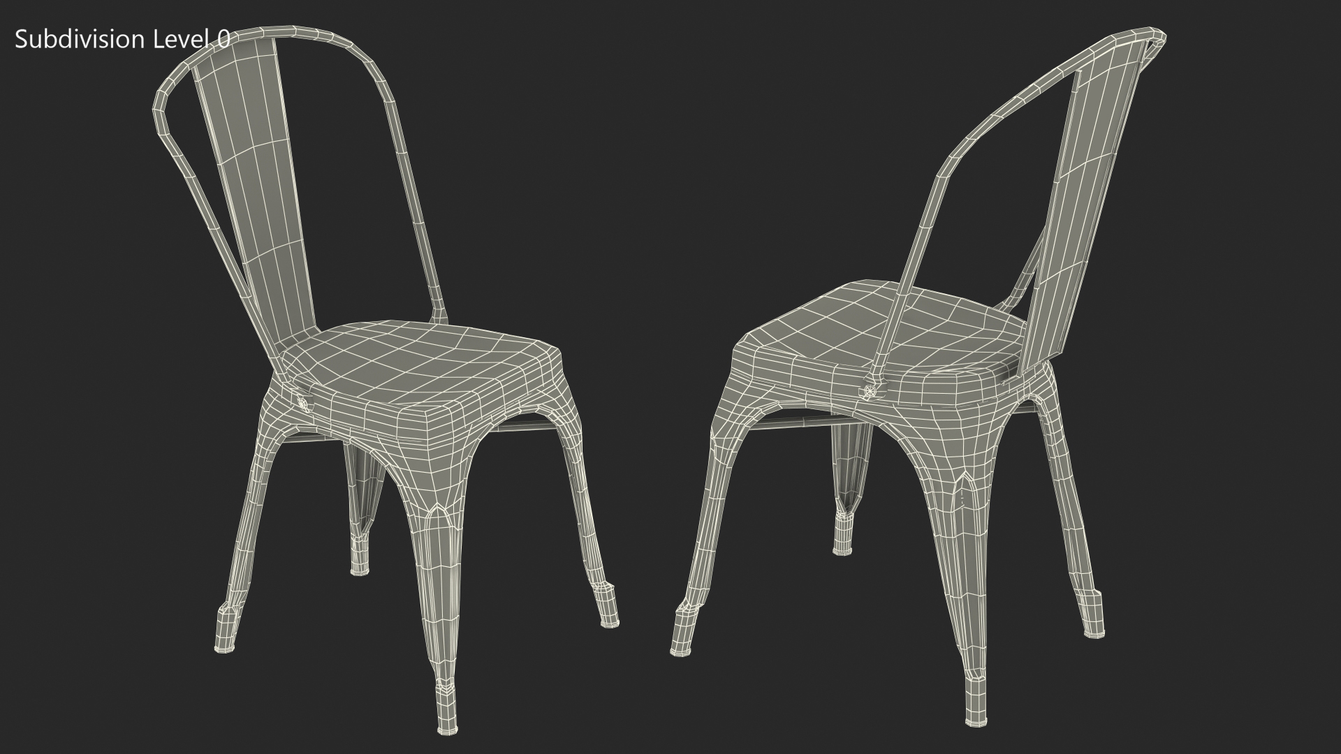 Yellow Stackable Chair 3D