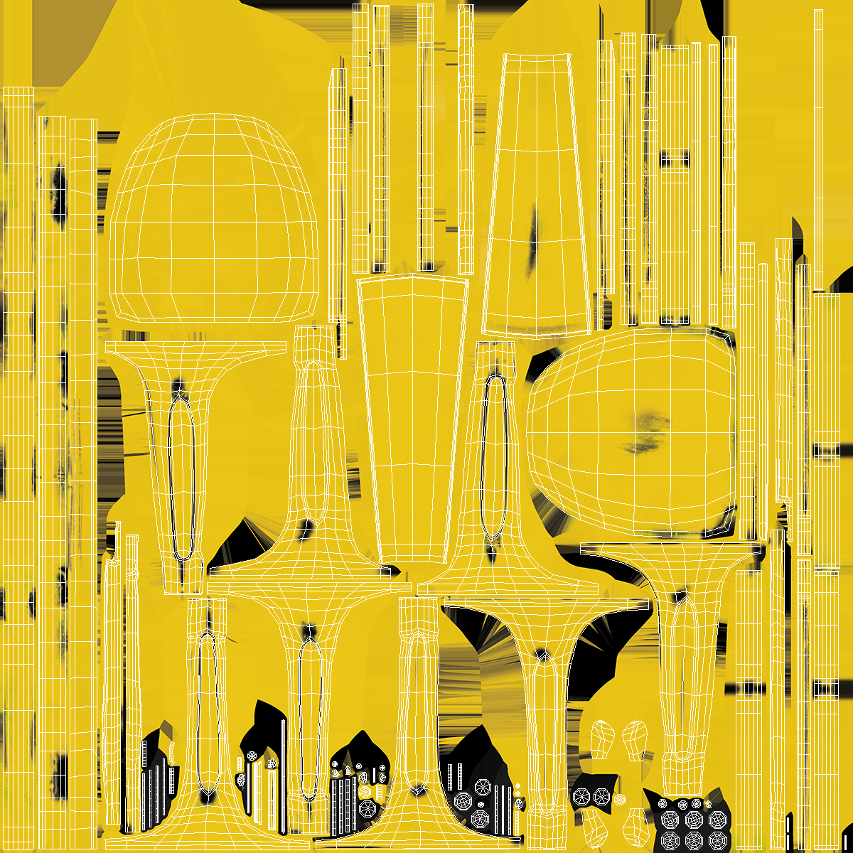 Yellow Stackable Chair 3D