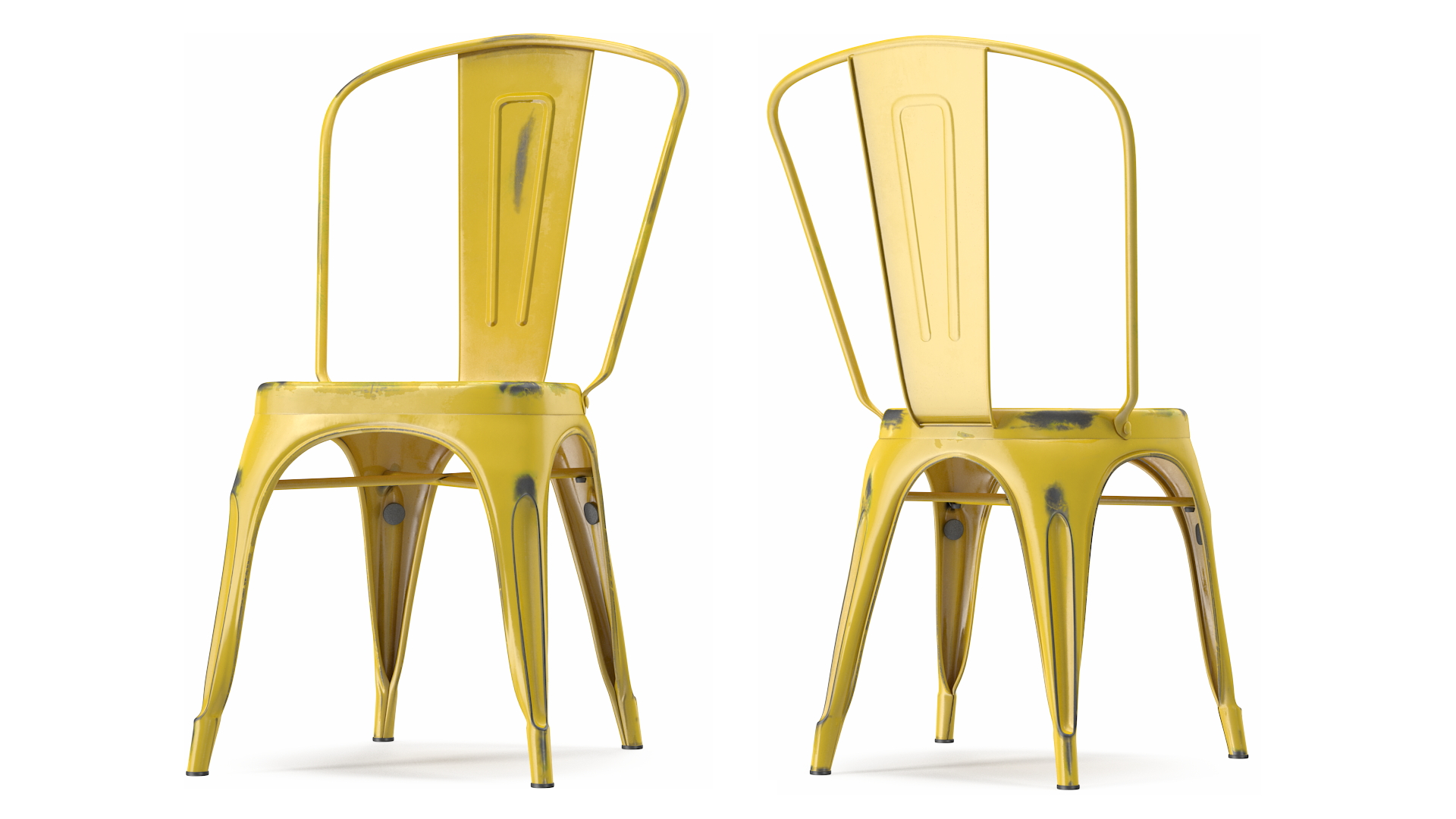 Yellow Stackable Chair 3D