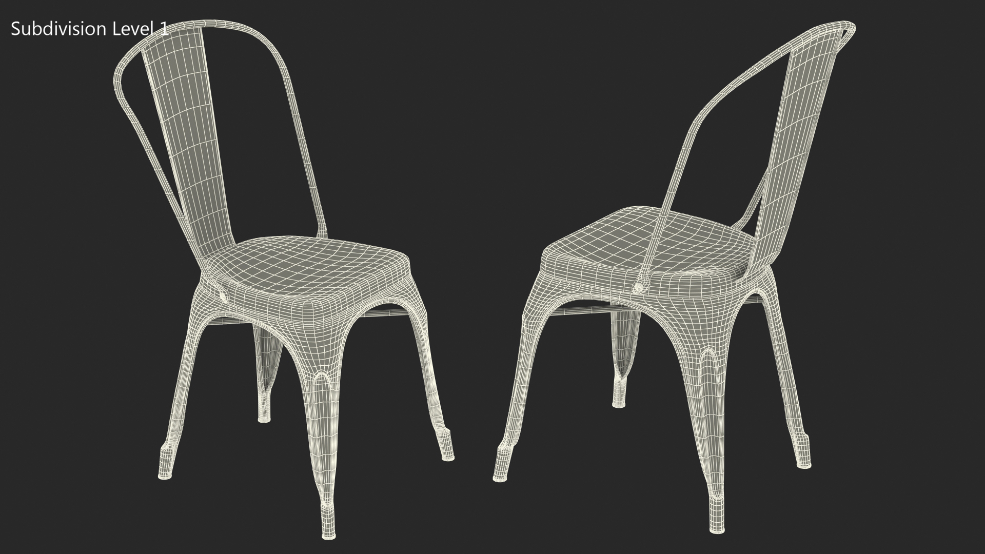 Yellow Stackable Chair 3D