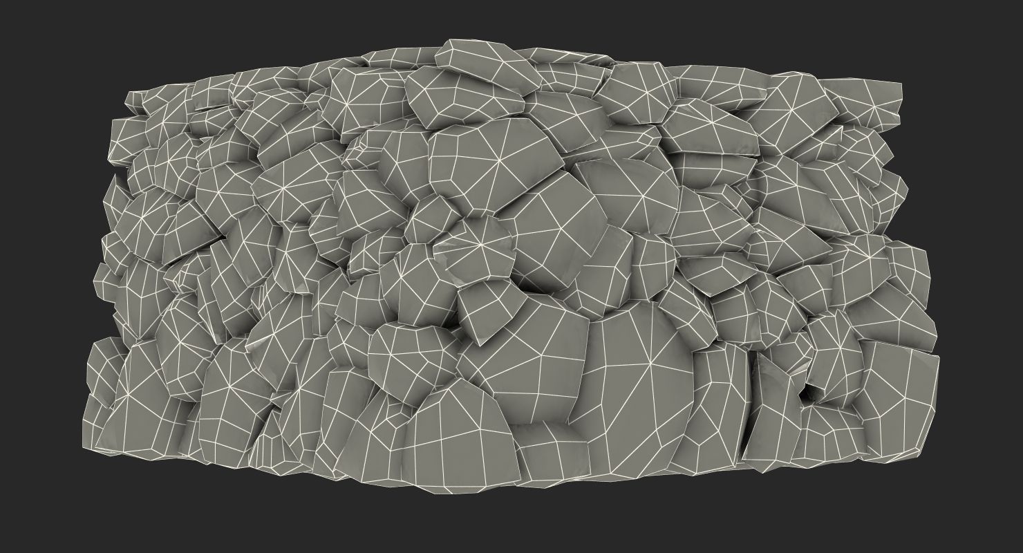 Old Dirty Corner Stone Wall 3D