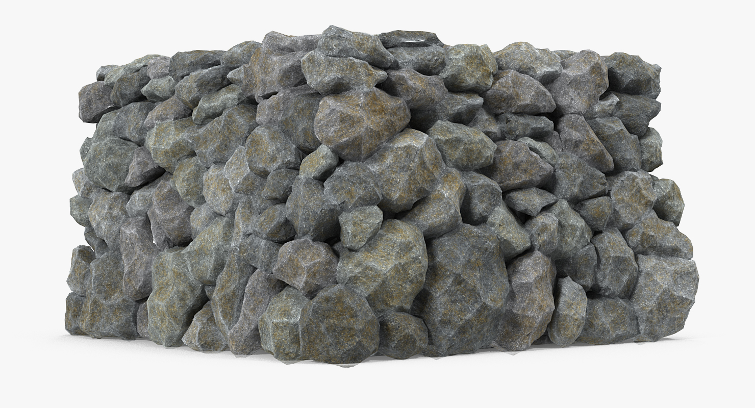 Old Dirty Corner Stone Wall 3D