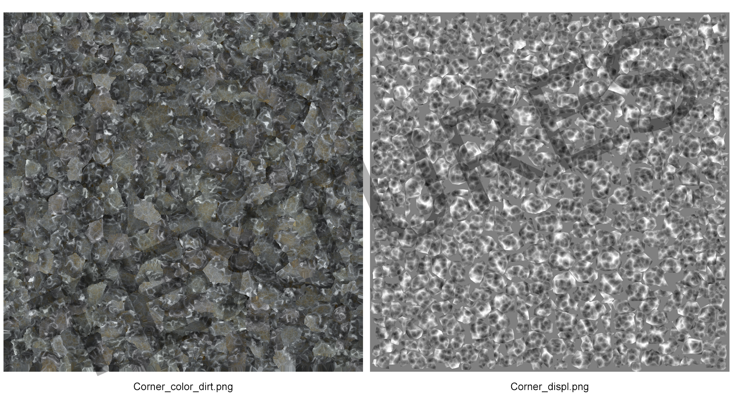 Old Dirty Corner Stone Wall 3D