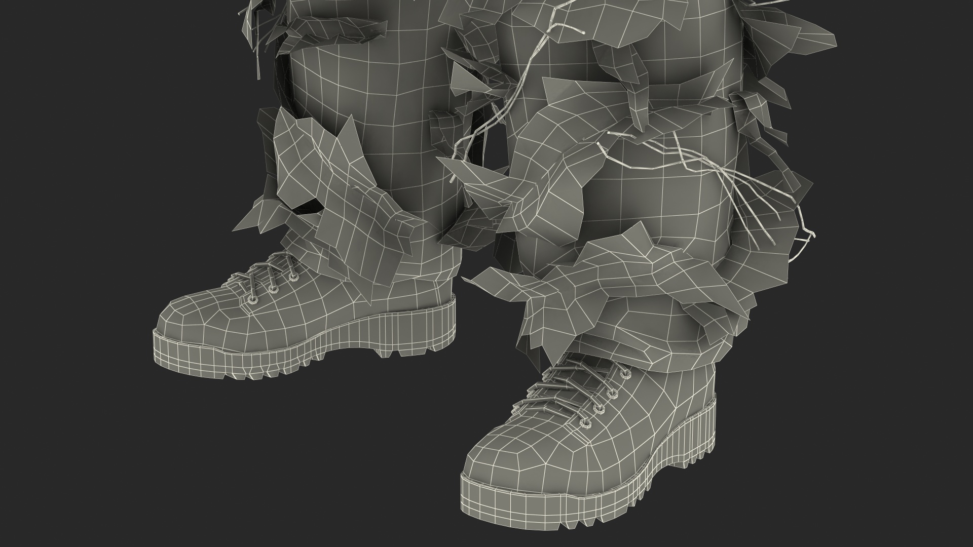 3D Sniper in Leaf Ghillie Suit Rigged for Maya model