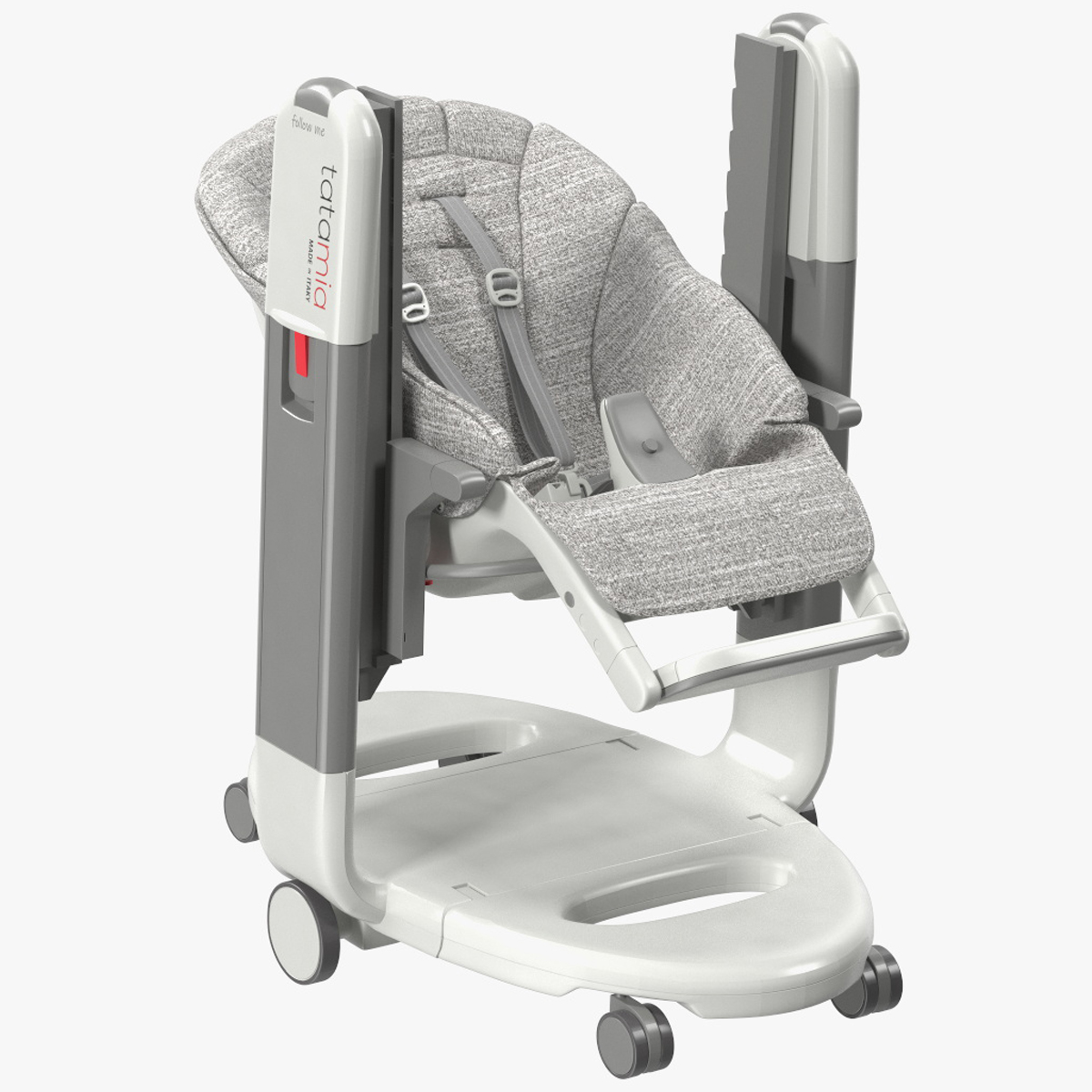 3D High Chair Peg Perego Horizontal Grey Rigged for Maya model