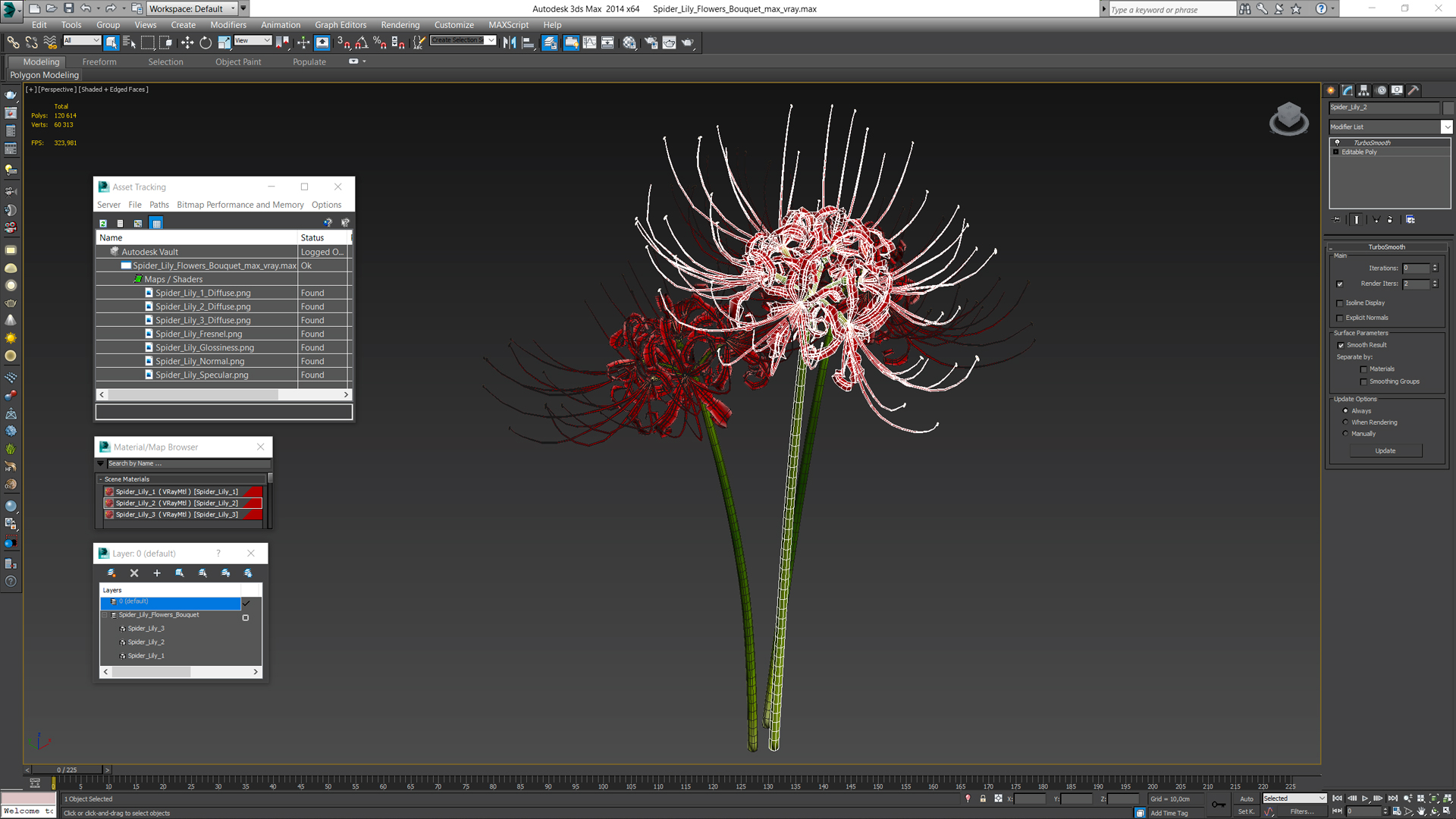 Spider Lily Flowers Bouquet 3D