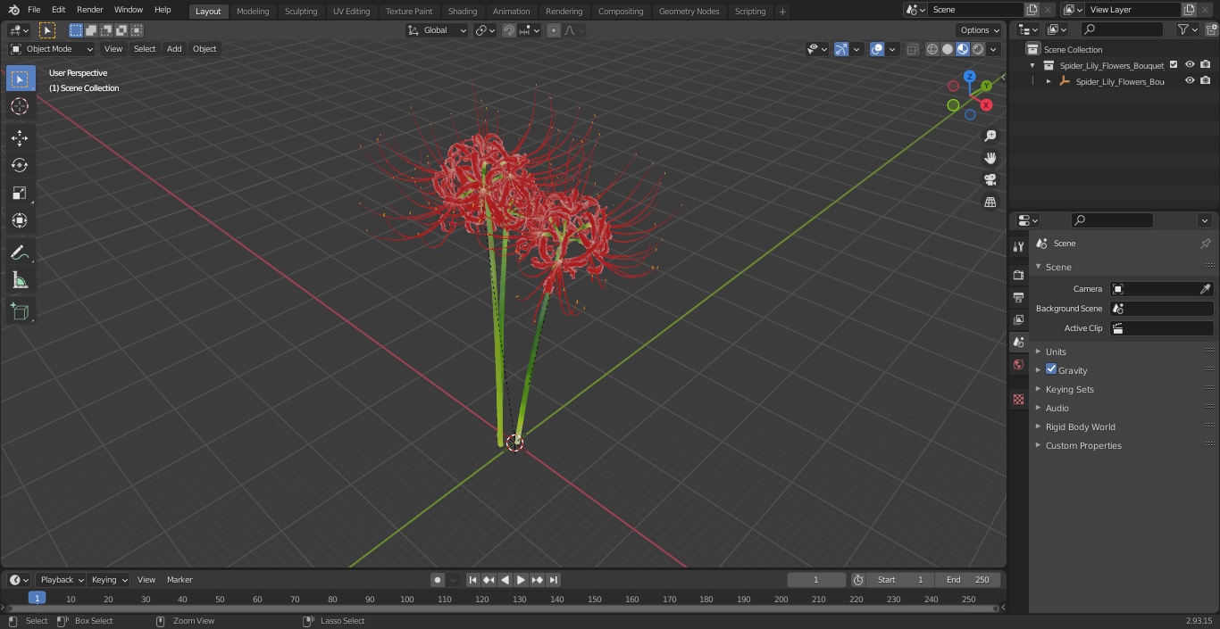 Spider Lily Flowers Bouquet 3D