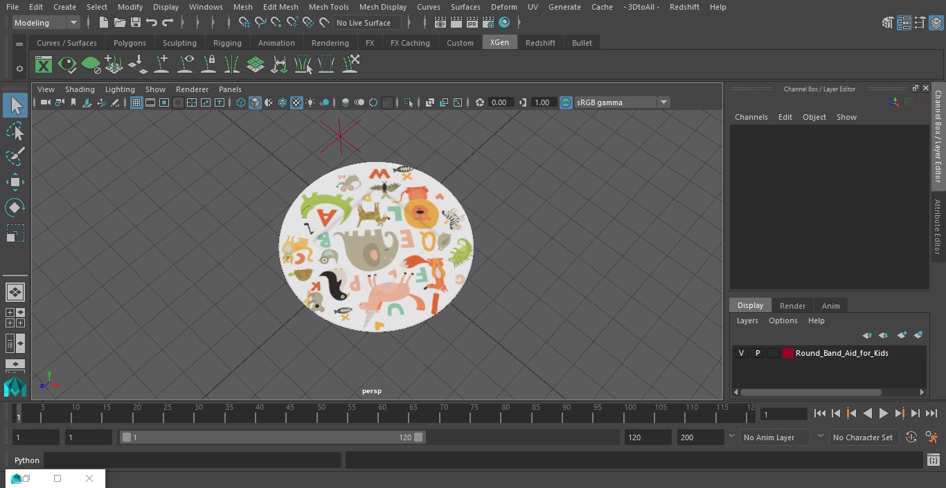 3D Round Band Aid for Kids model