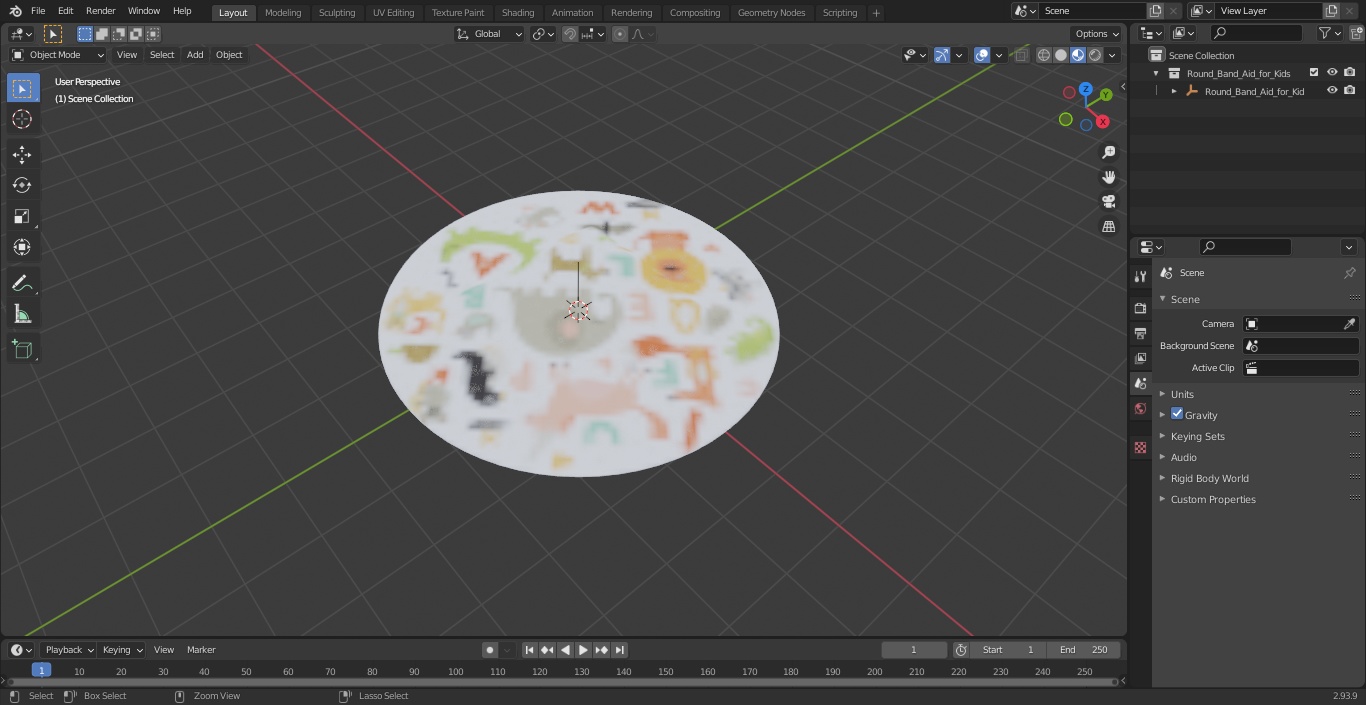 3D Round Band Aid for Kids model