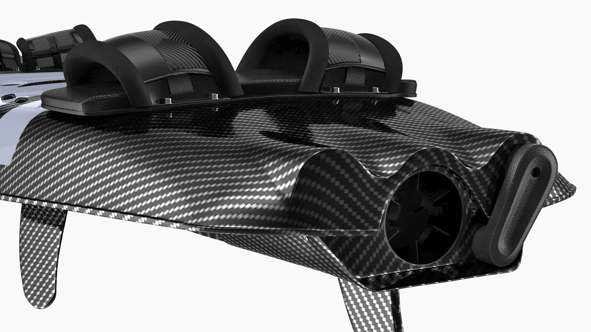 Motorised Carbon Fiber Surfboard Silver 3D model