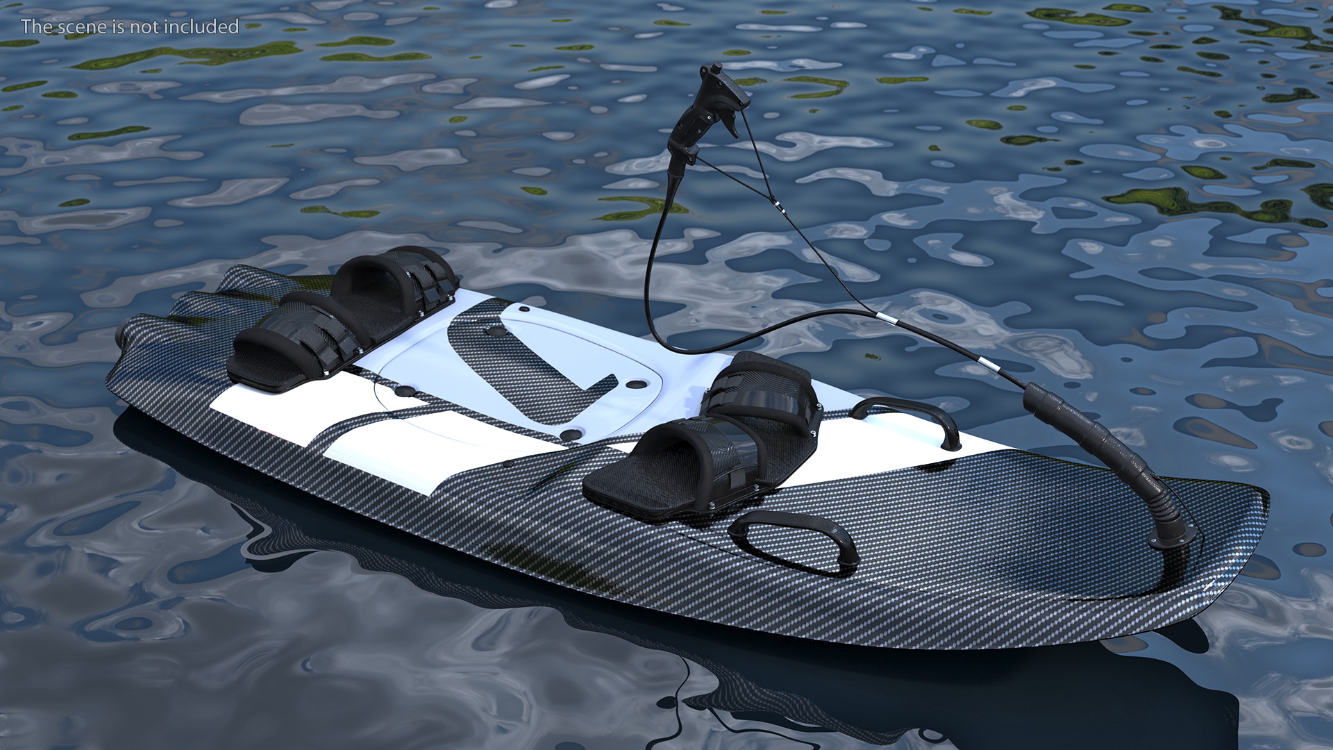 Motorised Carbon Fiber Surfboard Silver 3D model