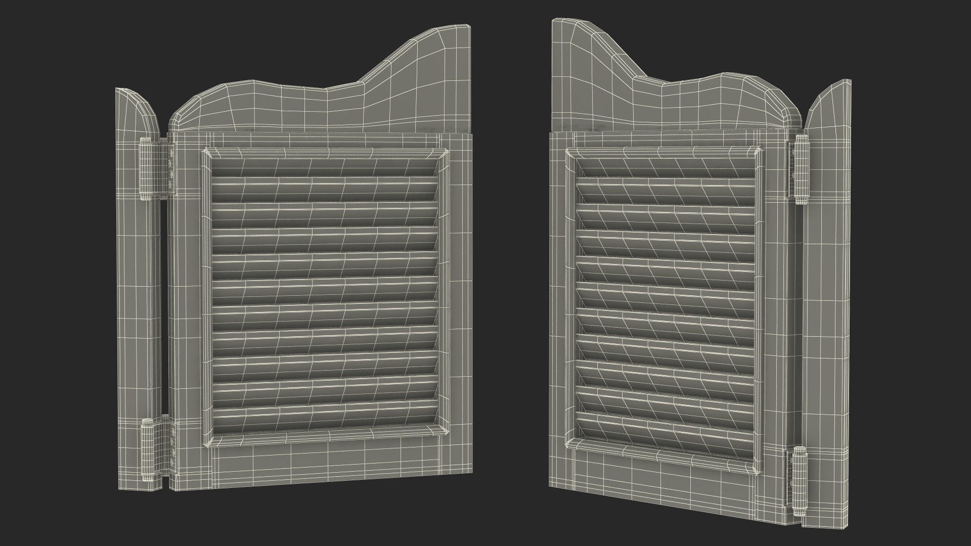 Western Saloon Doors Rigged 3D