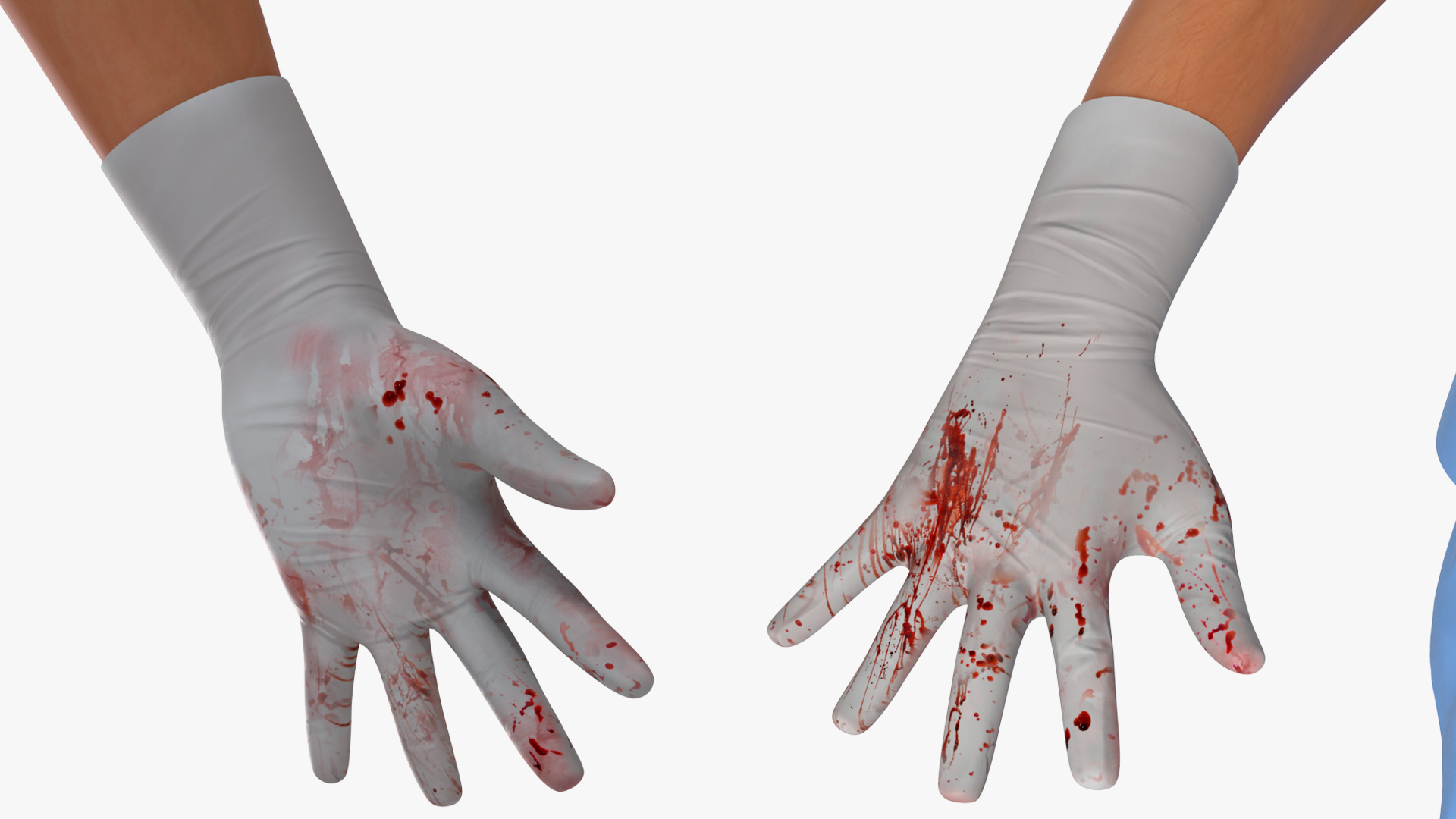 3D Young Asian Male Doctor Blood Stained Rigged for Cinema 4D model