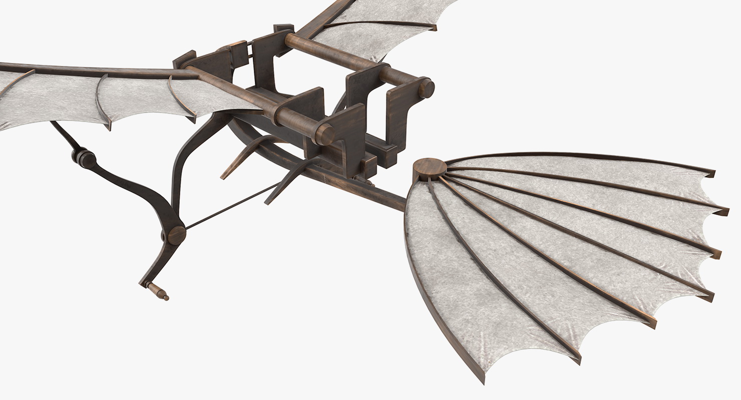 3D Leonardo da Vinci Glider Rigged