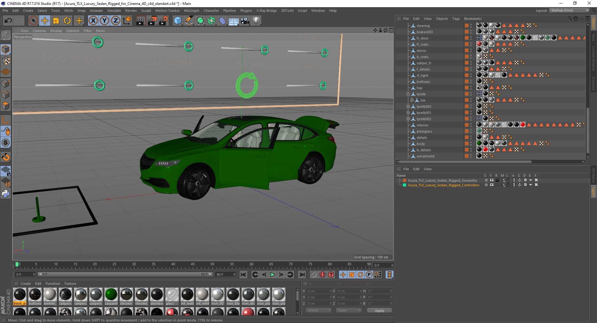 3D Acura TLX Luxury Sedan Rigged for Cinema 4D model