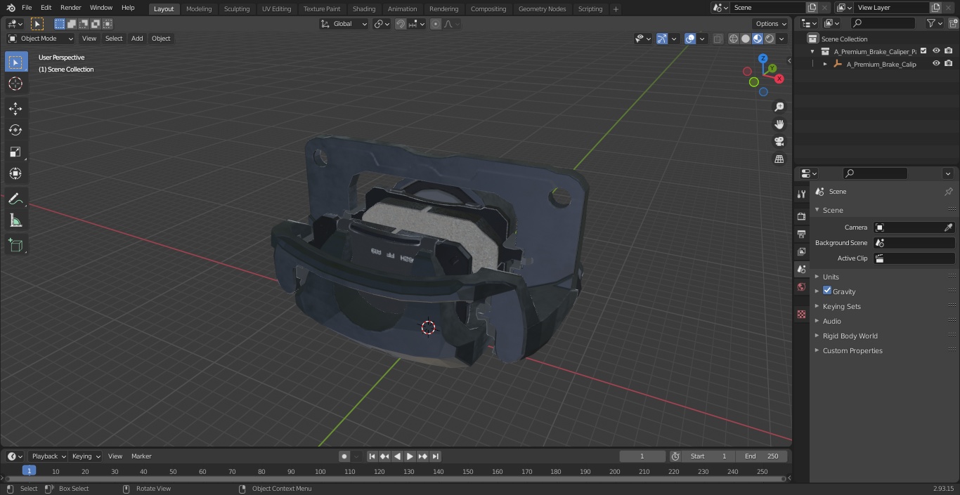3D A-Premium Brake Caliper Pads model