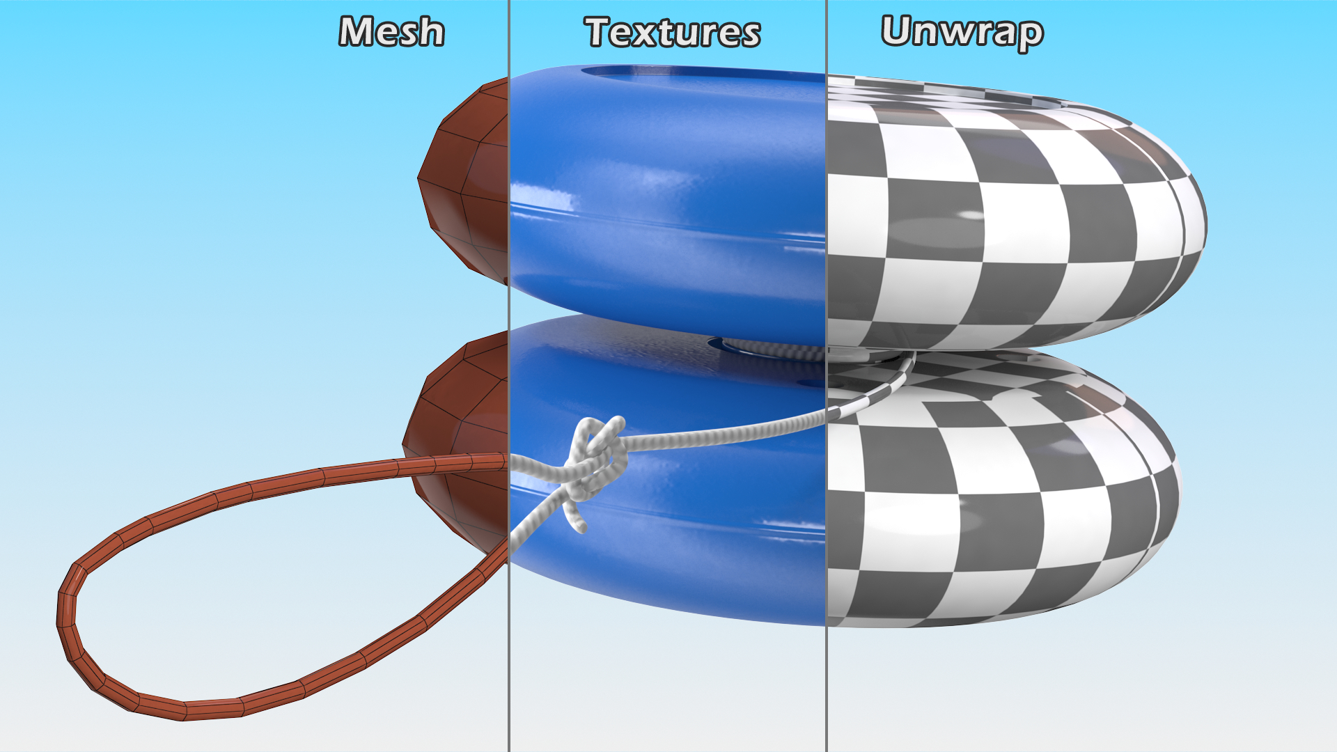 Yo-Yo Toy Blue 3D model