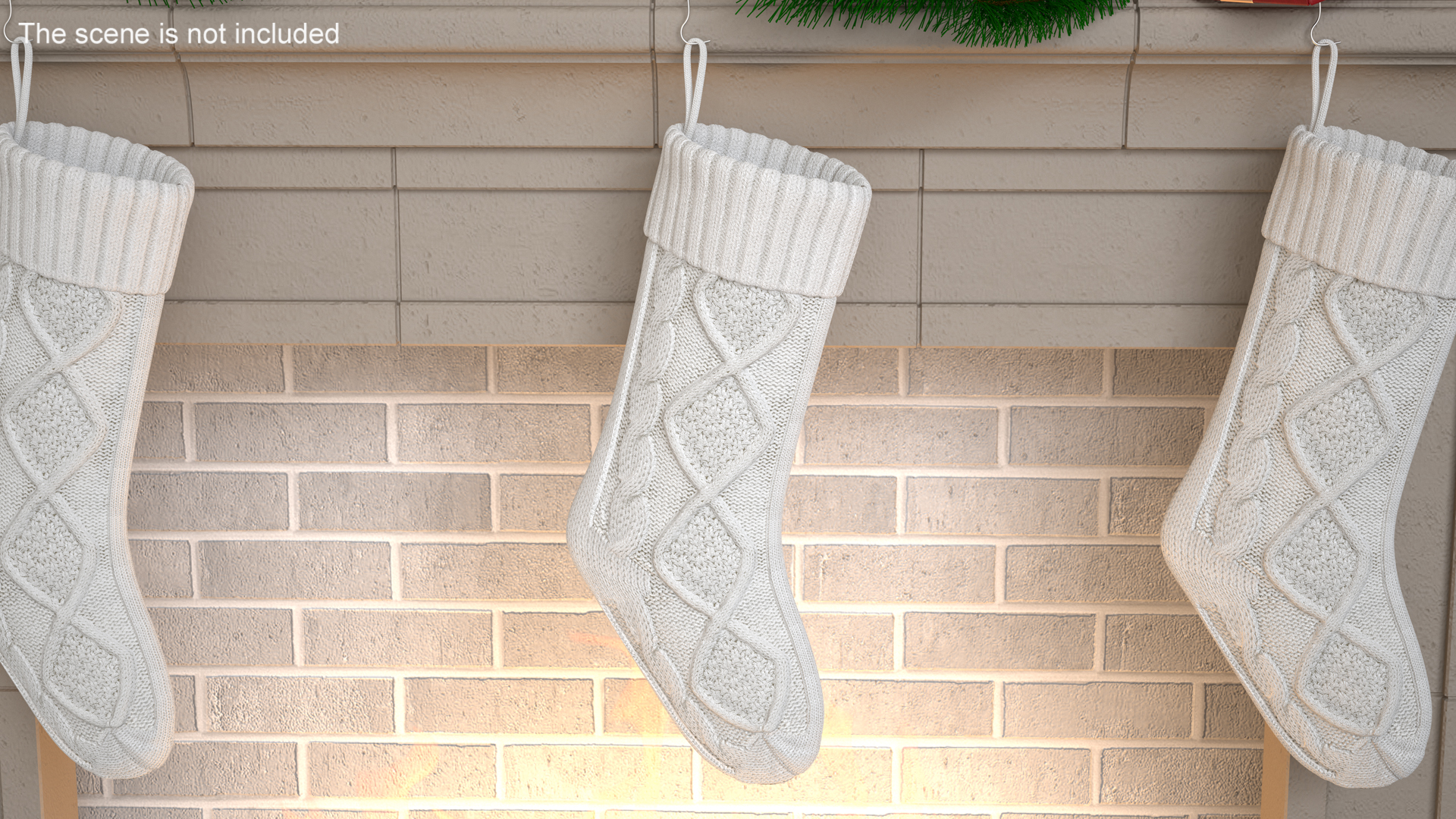 3D model Knitted Christmas Stocking in White