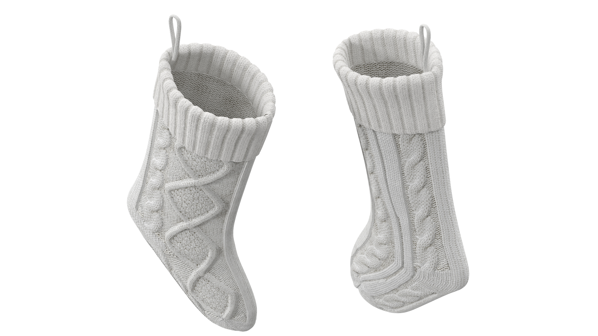 3D model Knitted Christmas Stocking in White