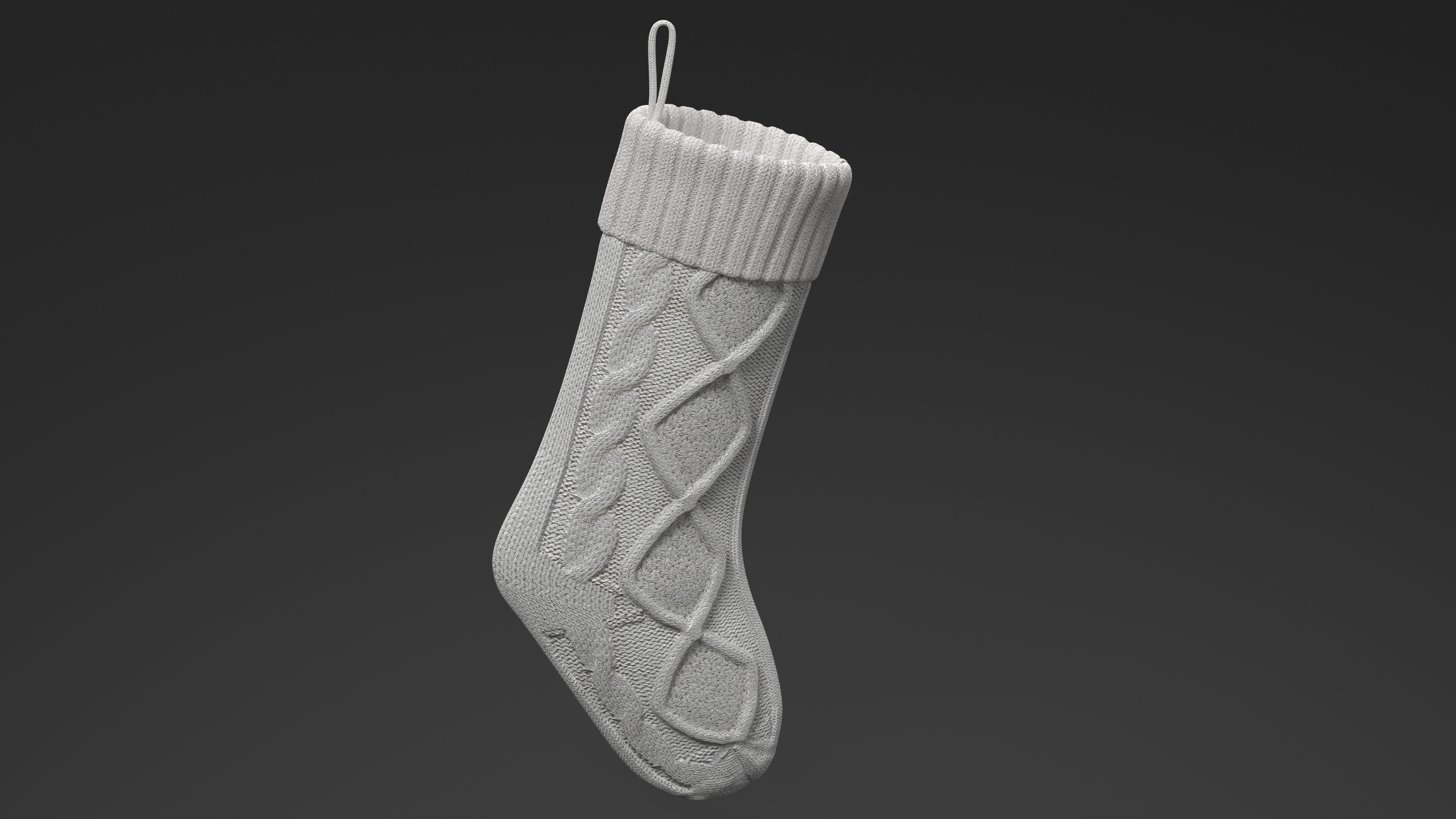3D model Knitted Christmas Stocking in White