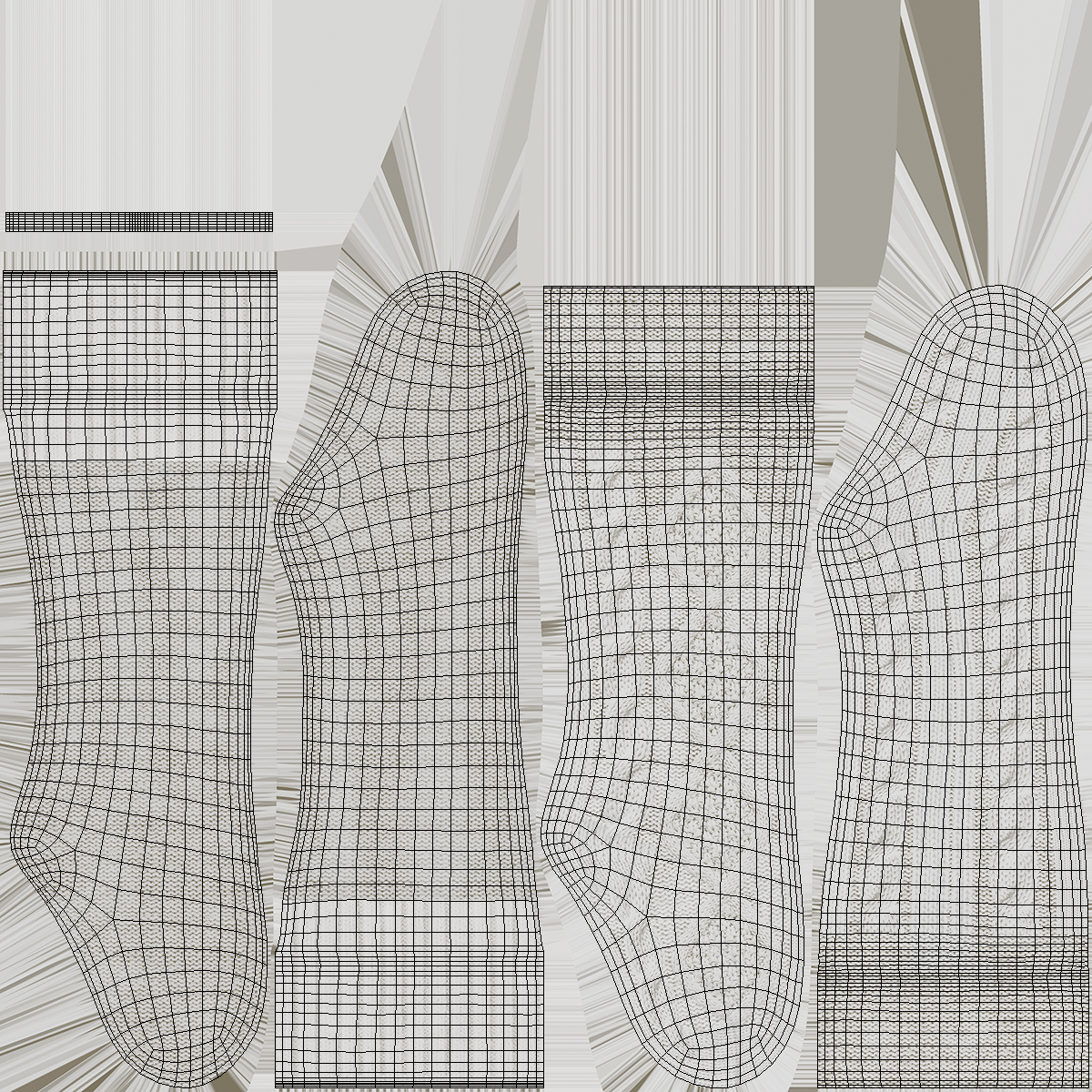 3D model Knitted Christmas Stocking in White