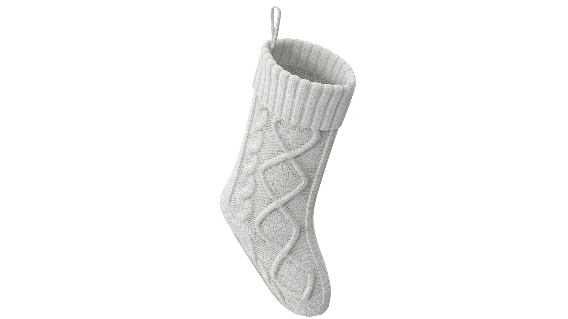 3D model Knitted Christmas Stocking in White