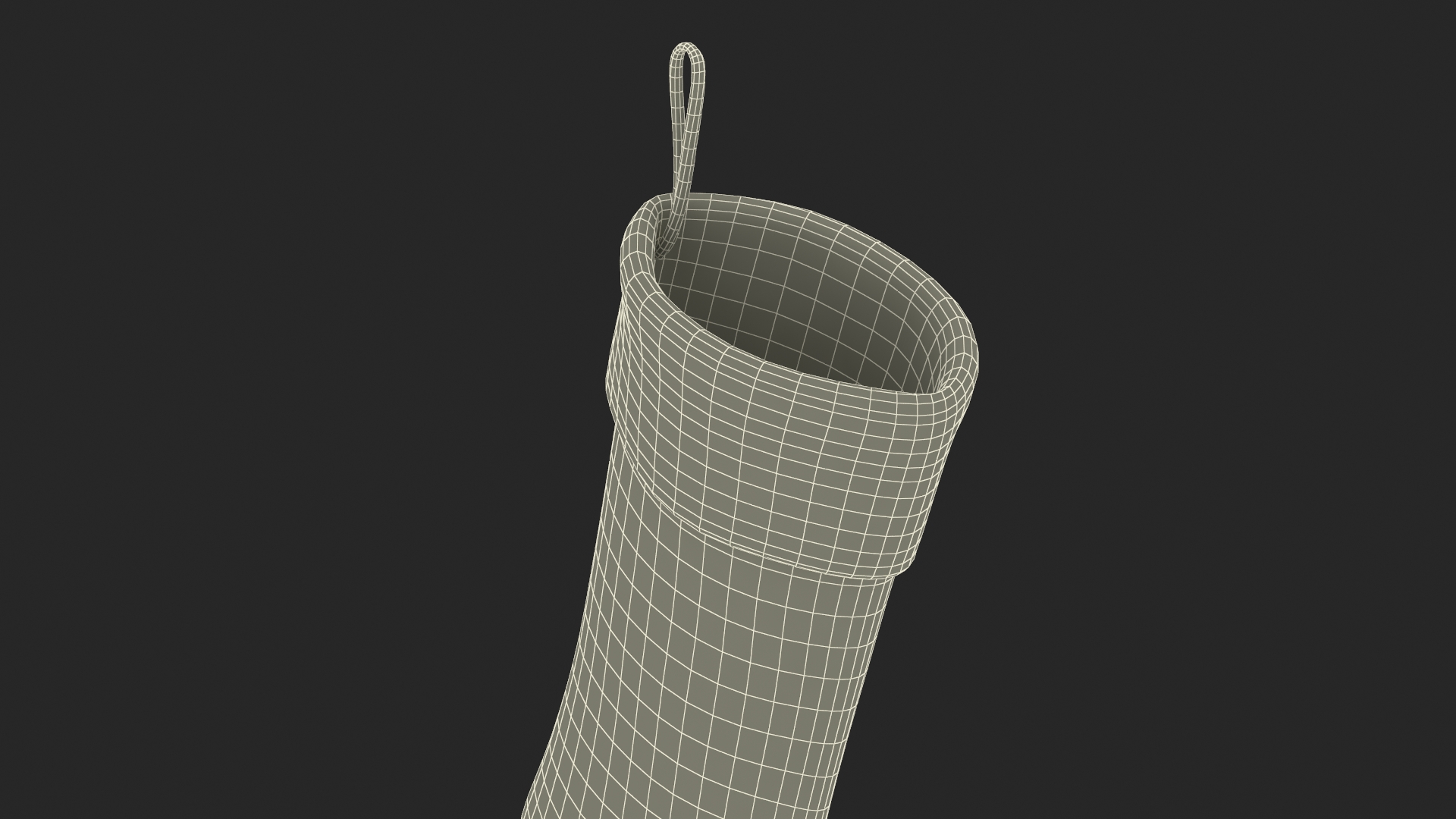 3D model Knitted Christmas Stocking in White