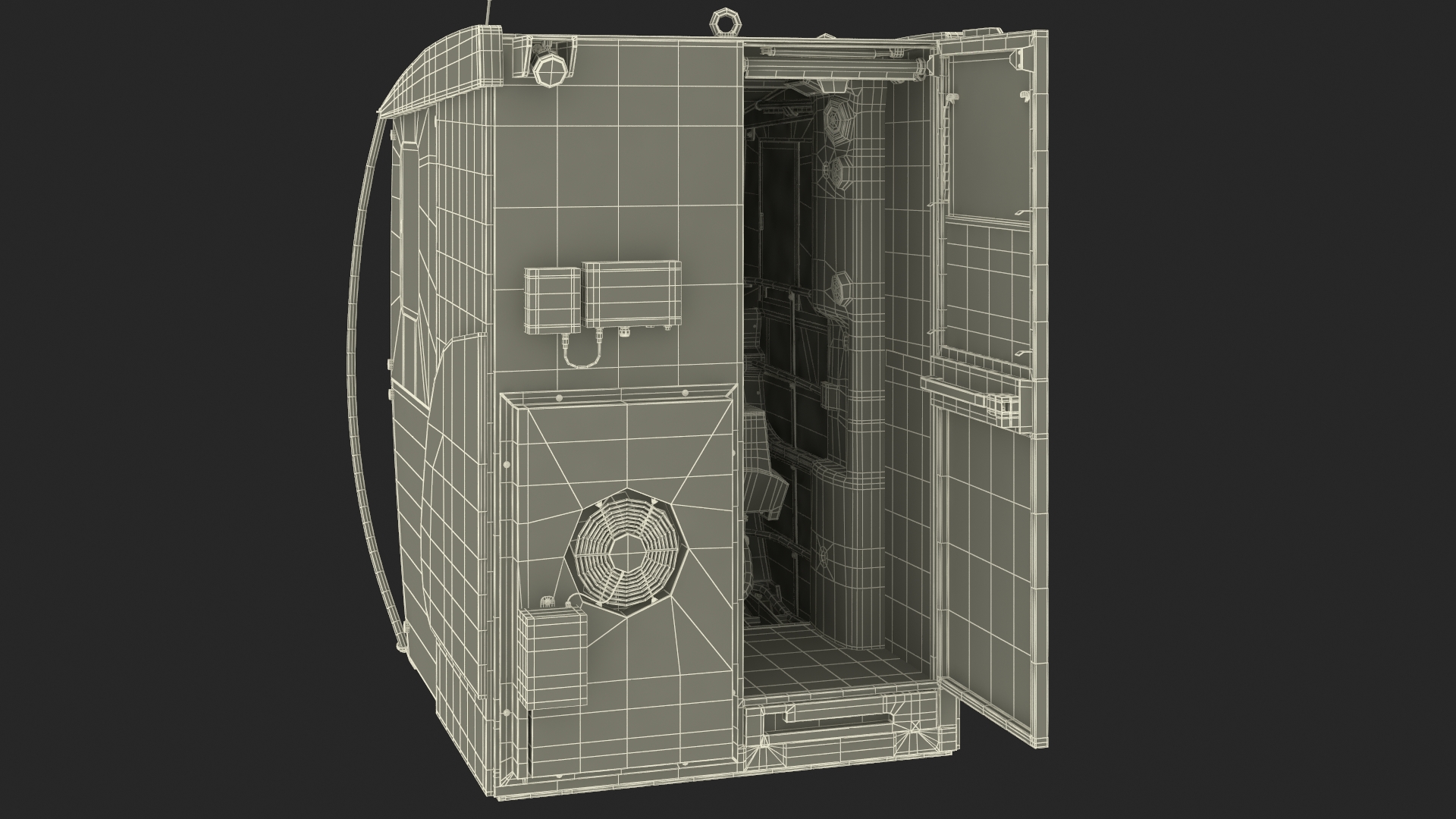 3D Tower Crane Cabin Black model