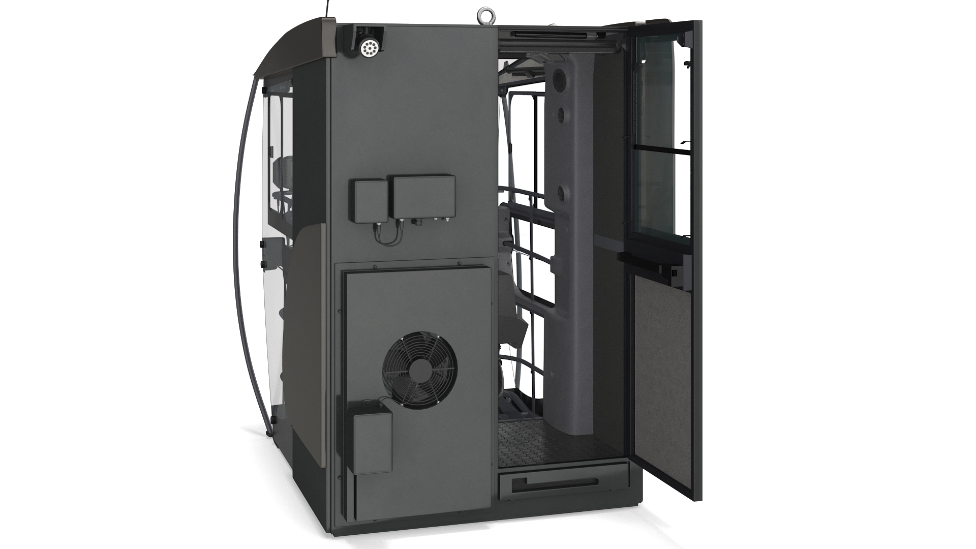 3D Tower Crane Cabin Black model