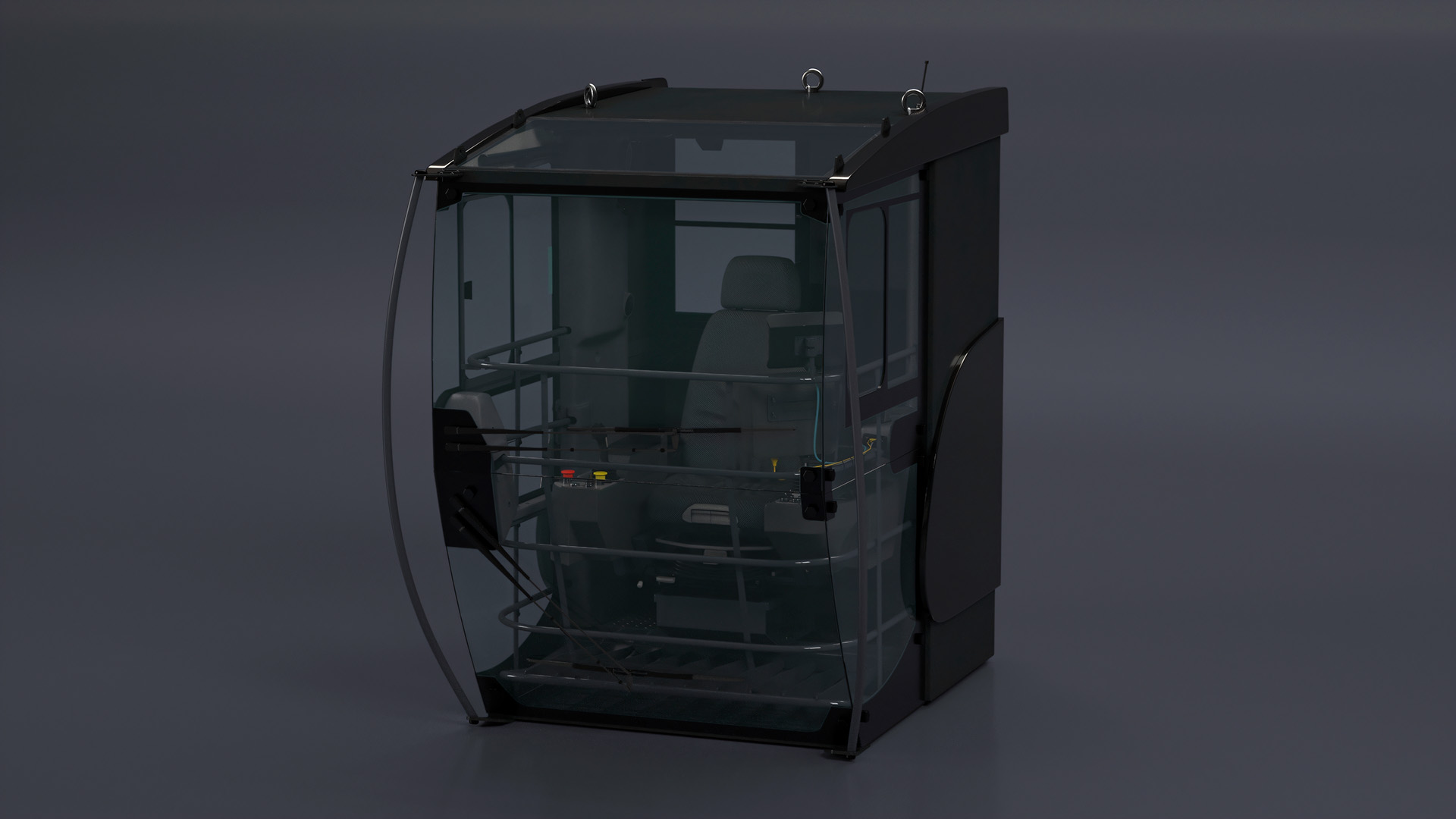 3D Tower Crane Cabin Black model