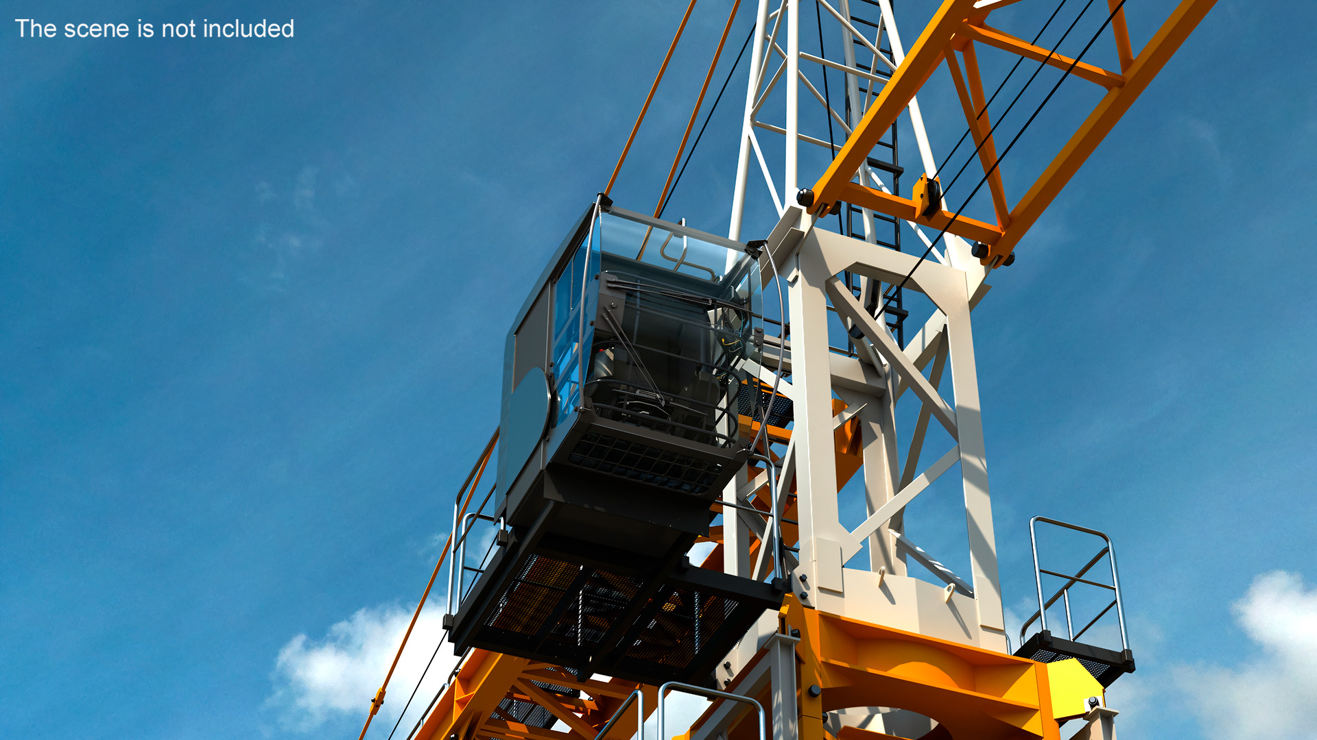3D Tower Crane Cabin Black model