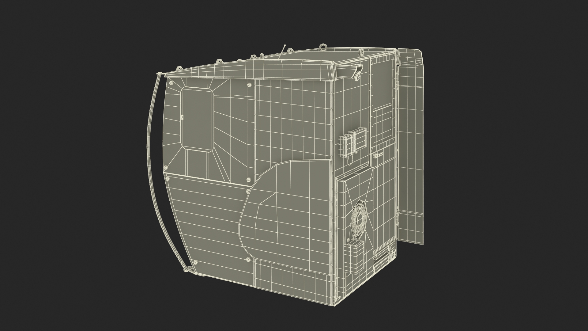 3D Tower Crane Cabin Black model
