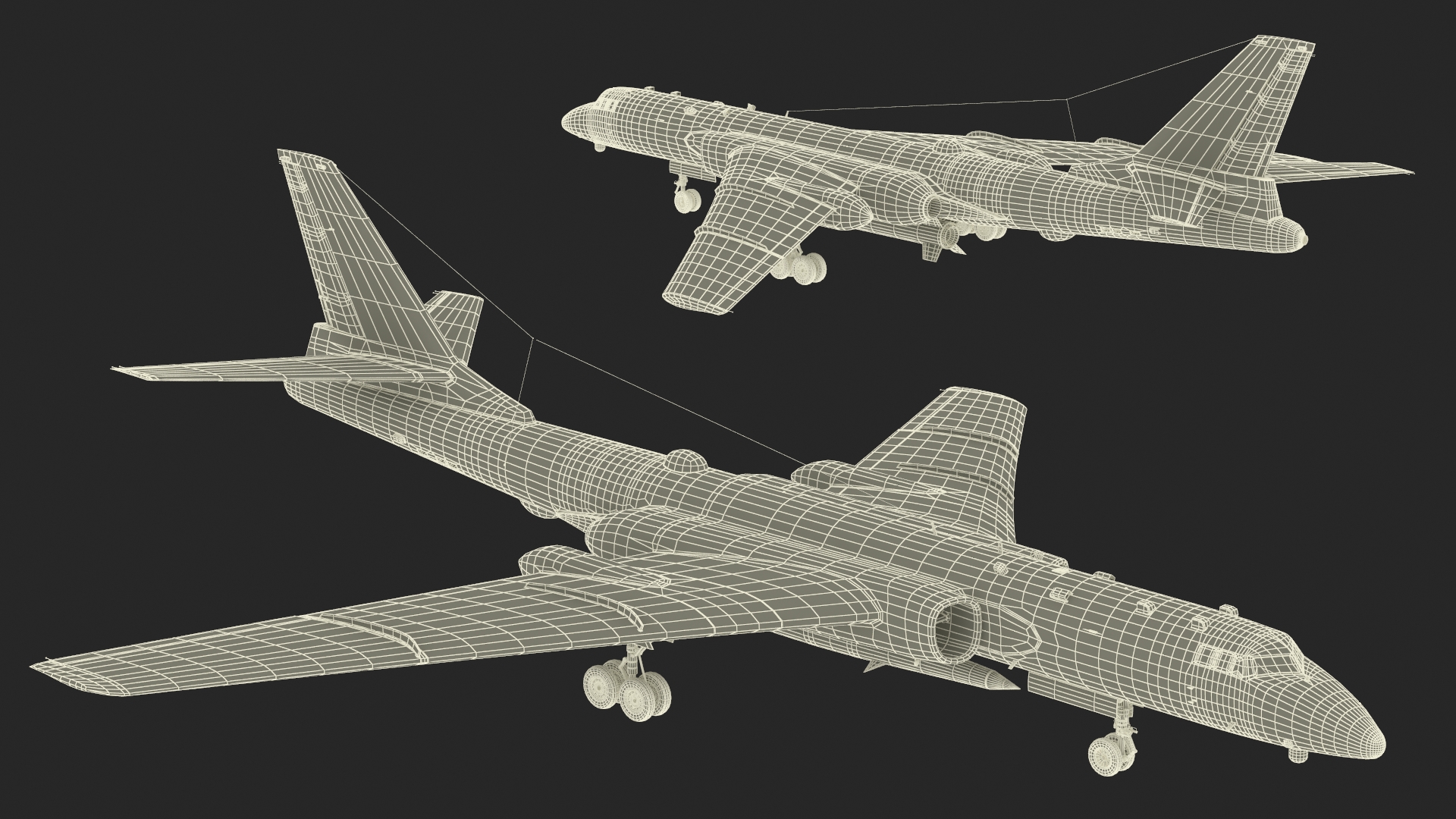 3D Xian H-6 China Strategic Bomber with Strategic Strike Weapon Rigged for Cinema 4D