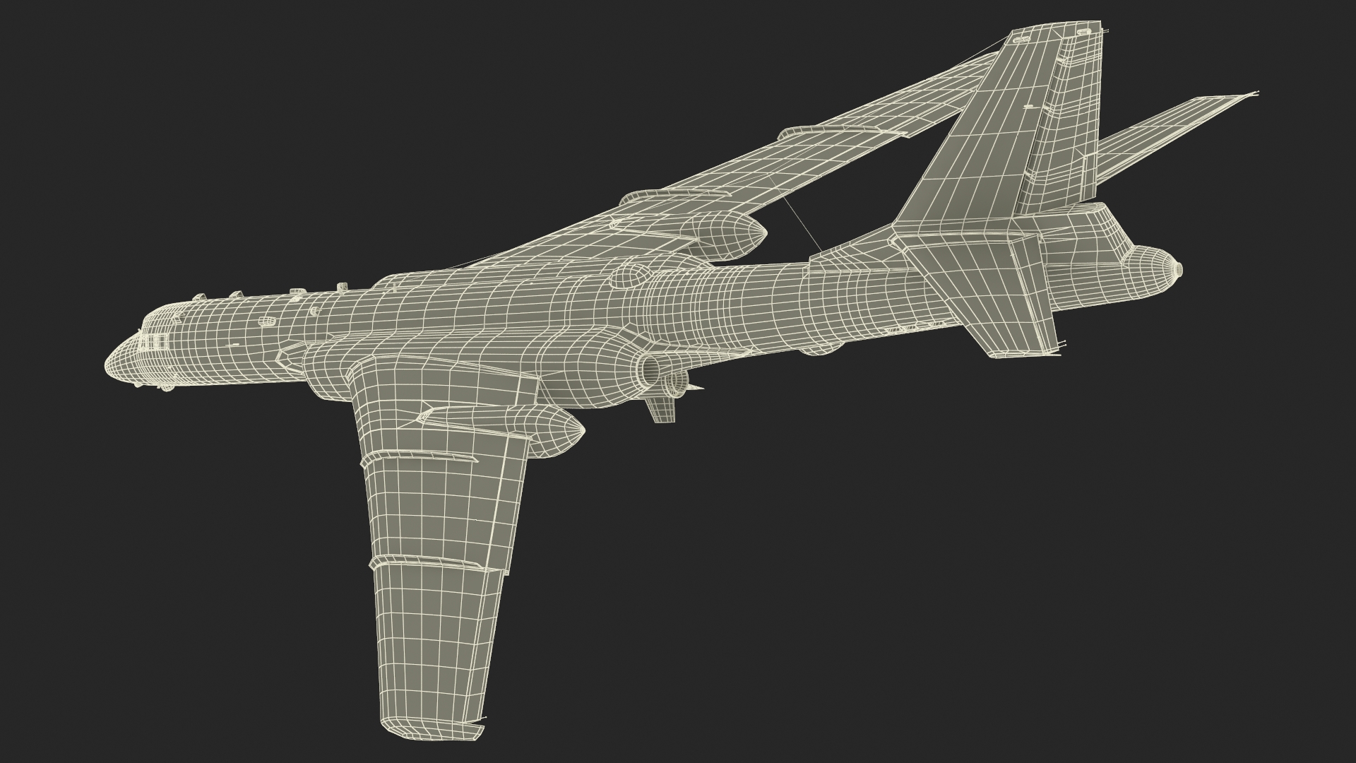 3D Xian H-6 China Strategic Bomber with Strategic Strike Weapon Rigged for Cinema 4D