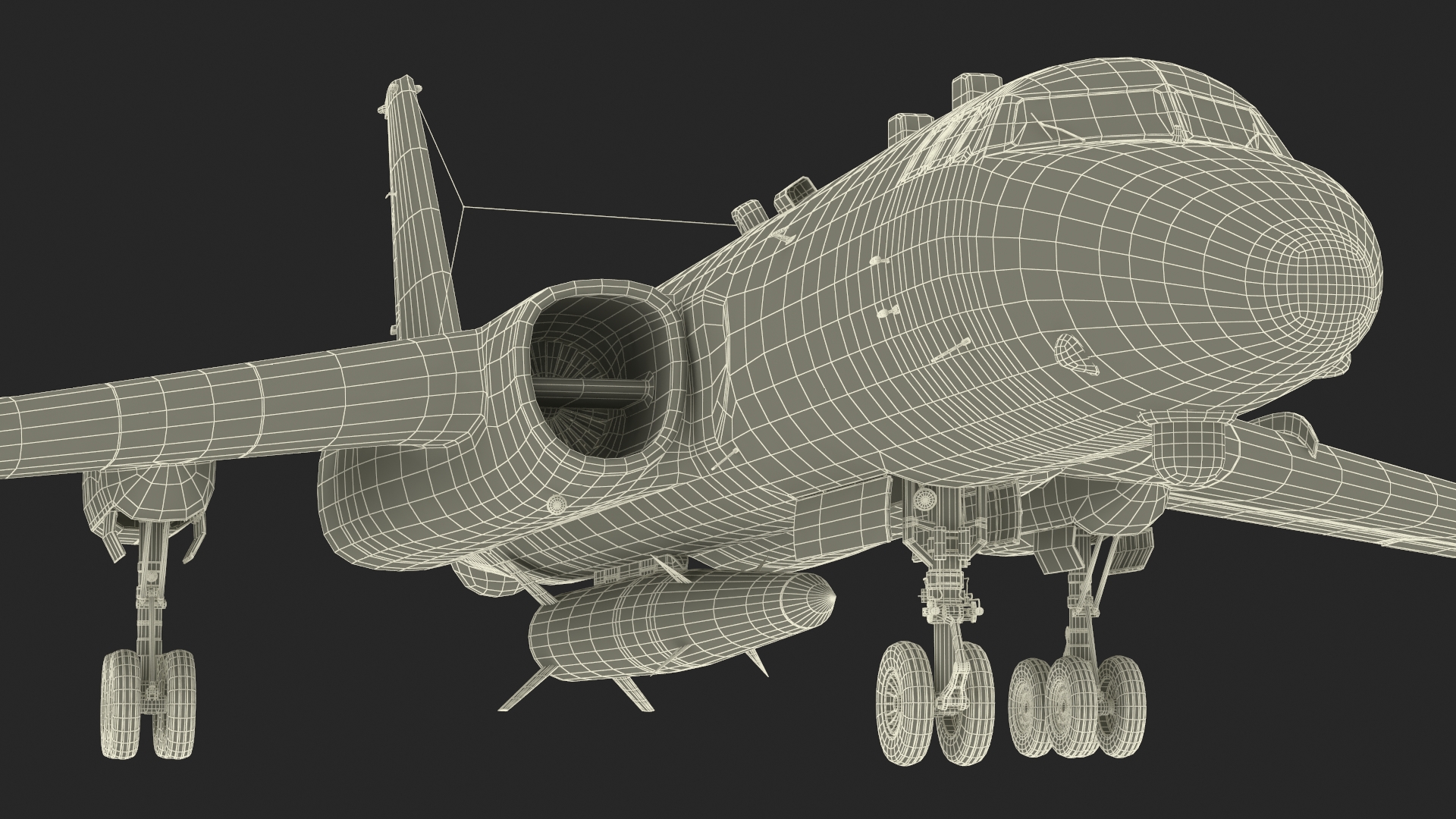 3D Xian H-6 China Strategic Bomber with Strategic Strike Weapon Rigged for Cinema 4D