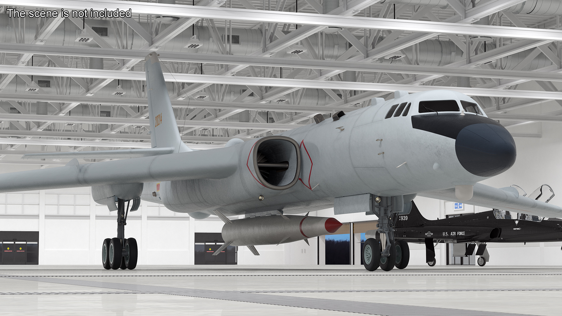 3D Xian H-6 China Strategic Bomber with Strategic Strike Weapon Rigged for Cinema 4D