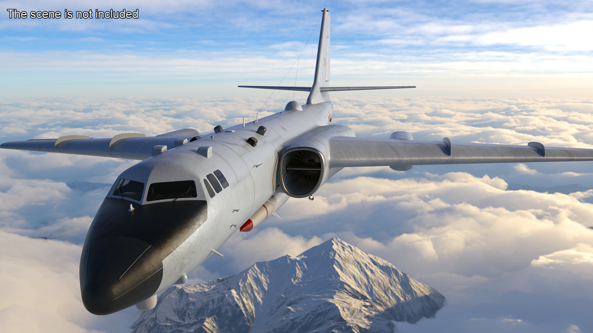 3D Xian H-6 China Strategic Bomber with Strategic Strike Weapon Rigged for Cinema 4D