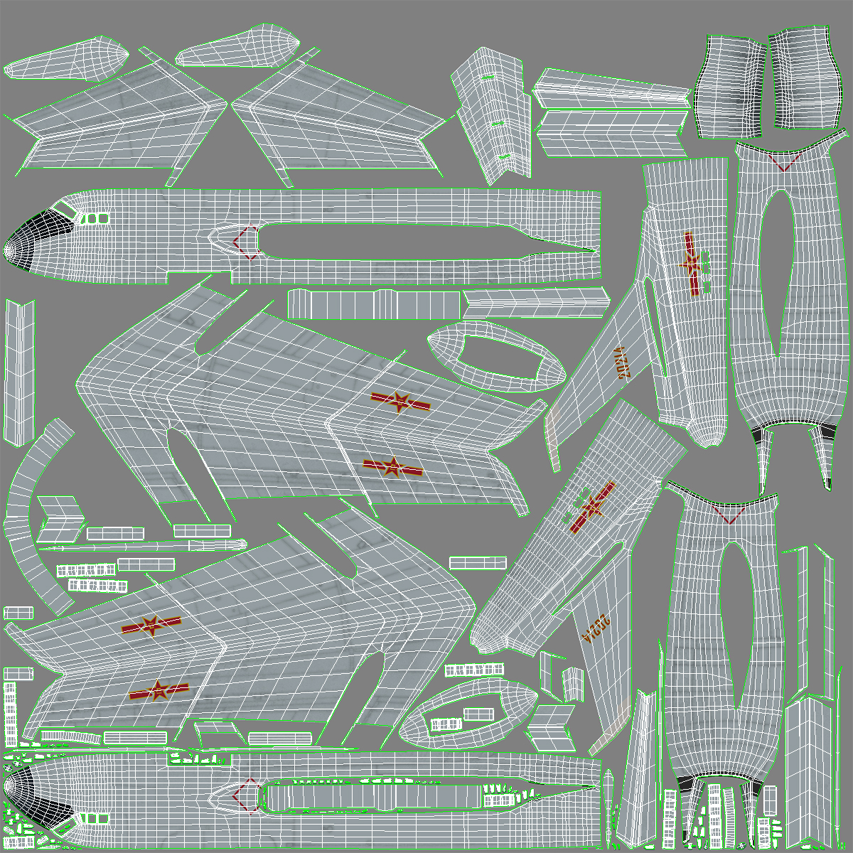 3D Xian H-6 China Strategic Bomber with Strategic Strike Weapon Rigged for Cinema 4D