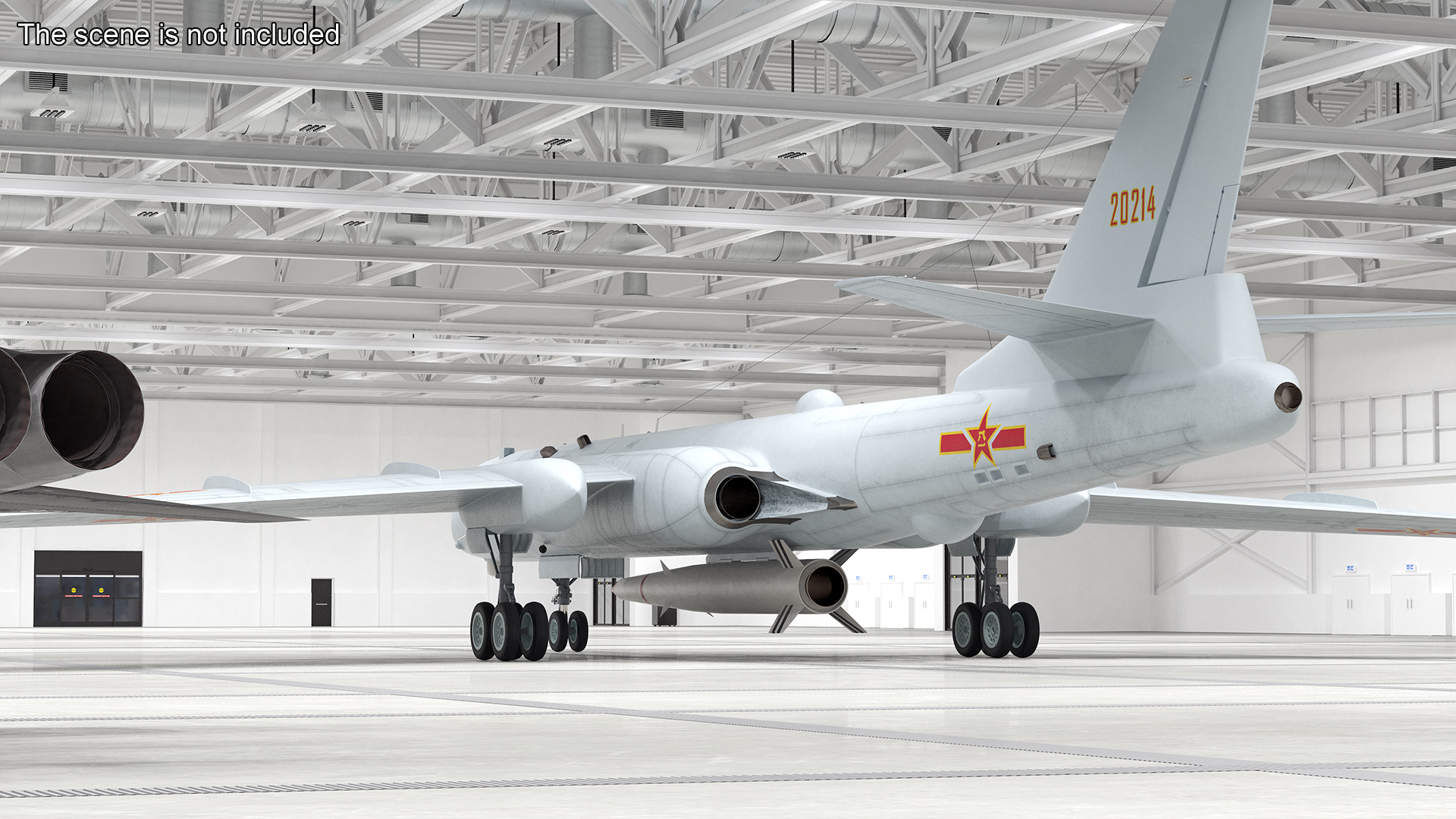 3D Xian H-6 China Strategic Bomber with Strategic Strike Weapon Rigged for Cinema 4D