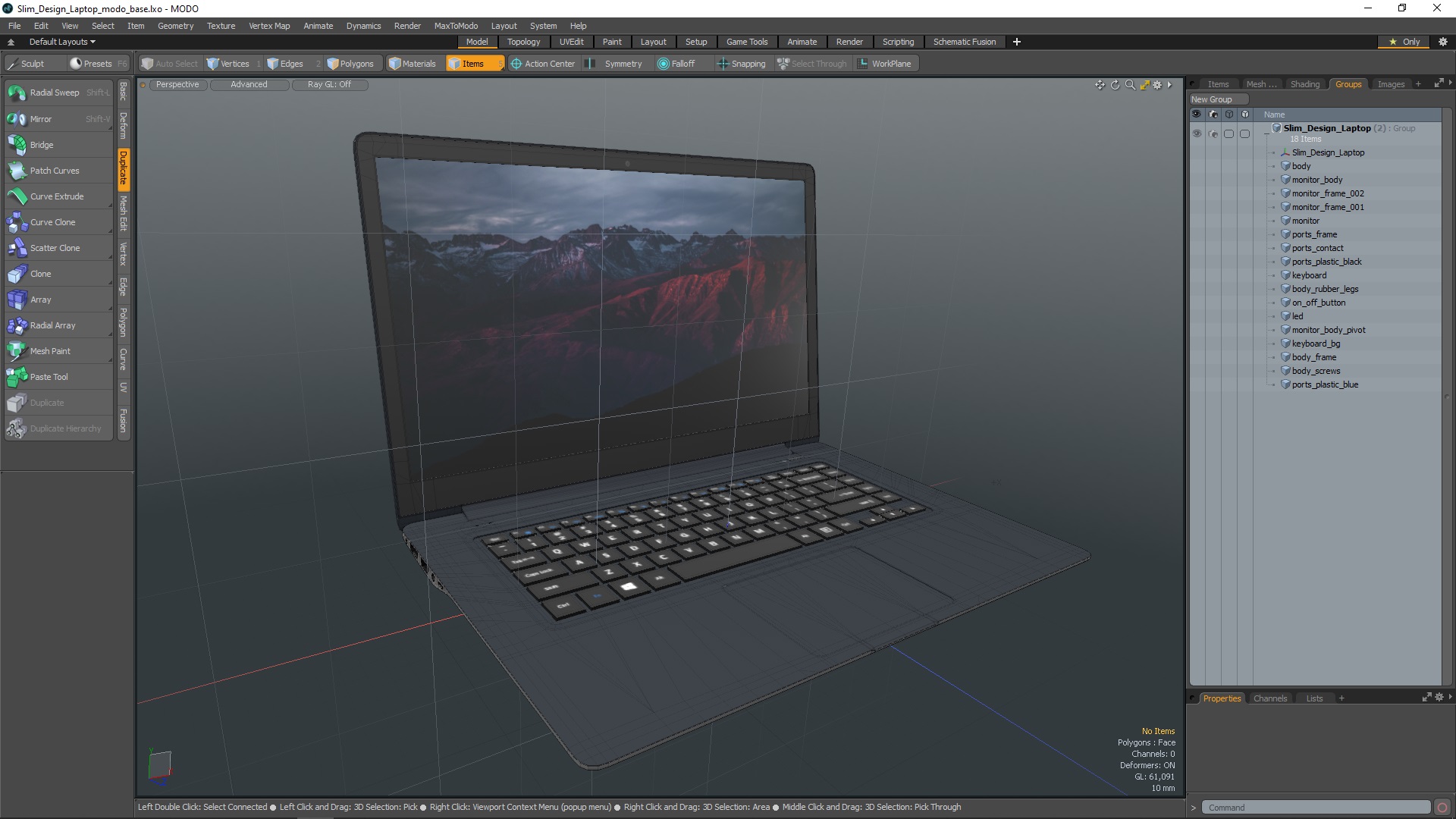 3D Slim Design Laptop model