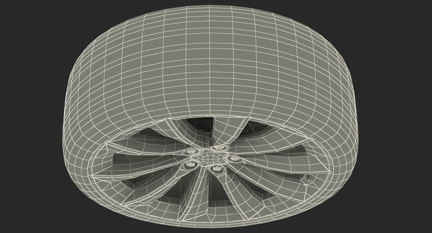 3D Tesla Silver Turbine Wheel