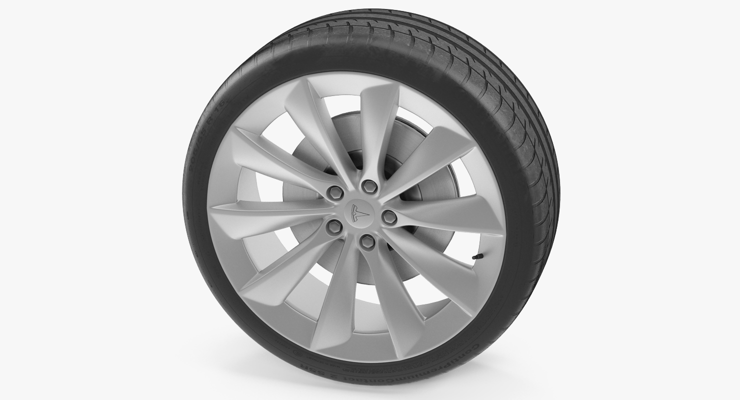 3D Tesla Silver Turbine Wheel