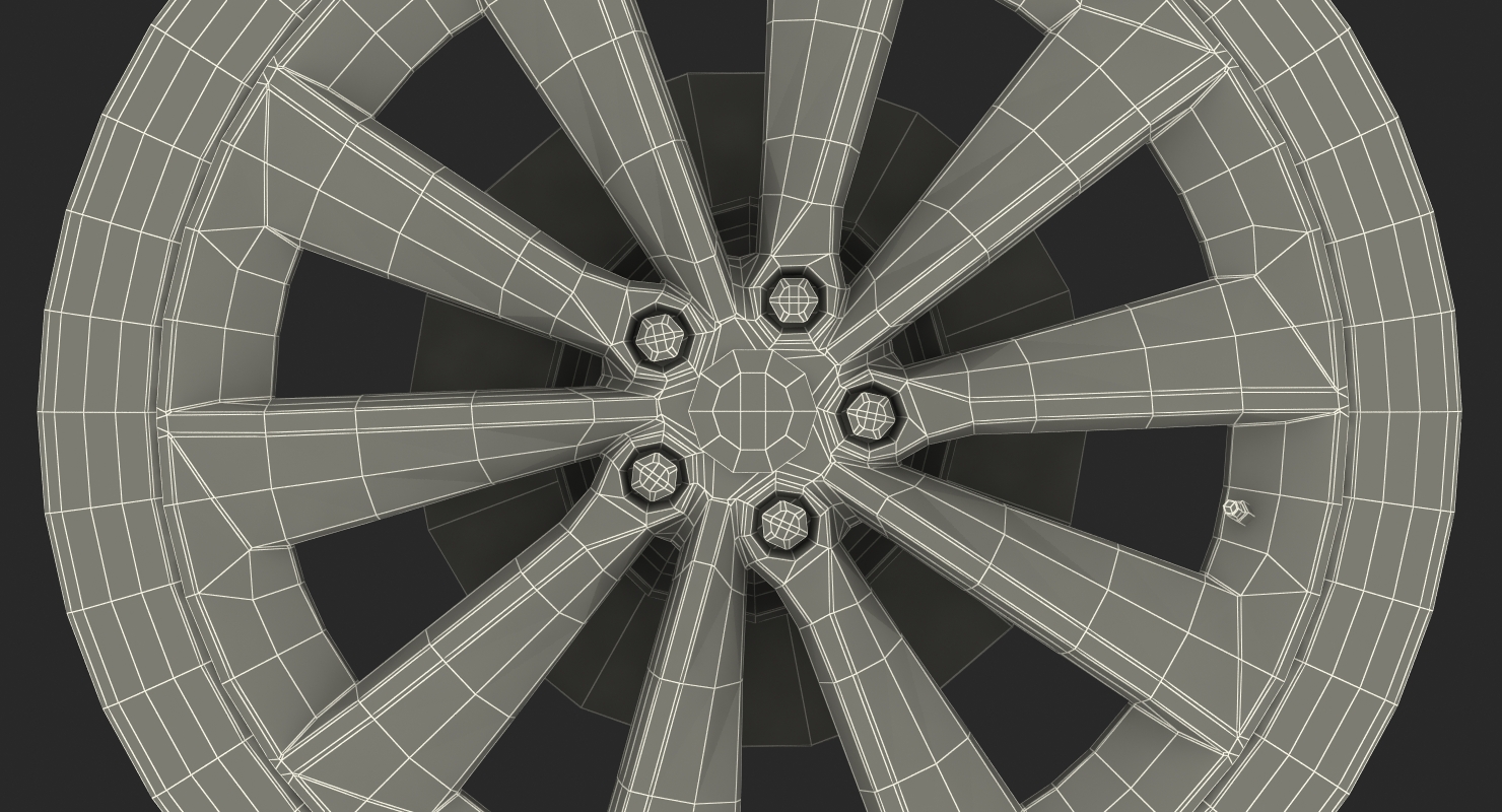 3D Tesla Silver Turbine Wheel