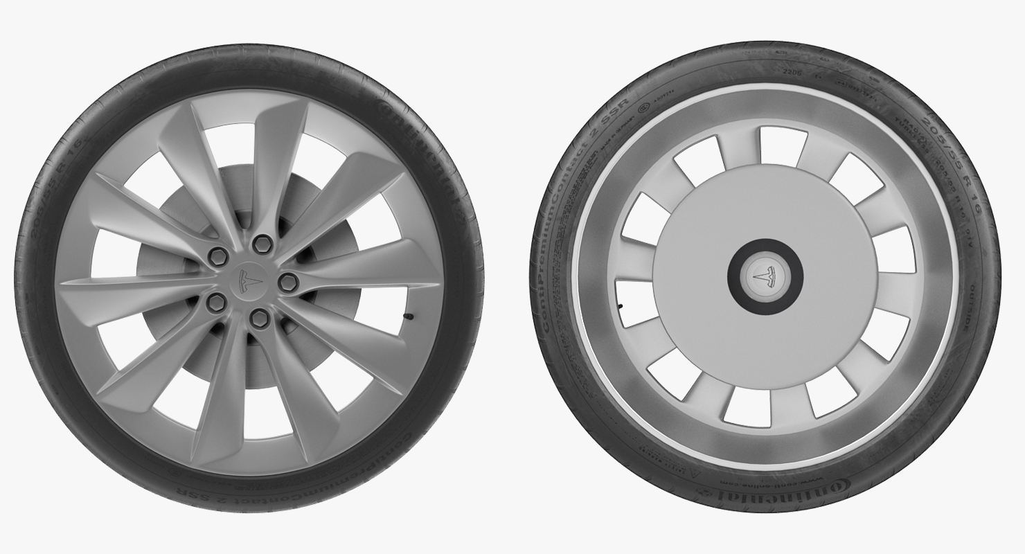 3D Tesla Silver Turbine Wheel