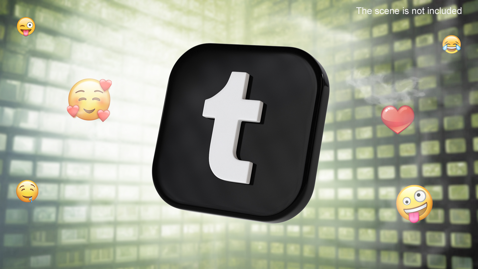 Tumblr Social Media Icon 3D model