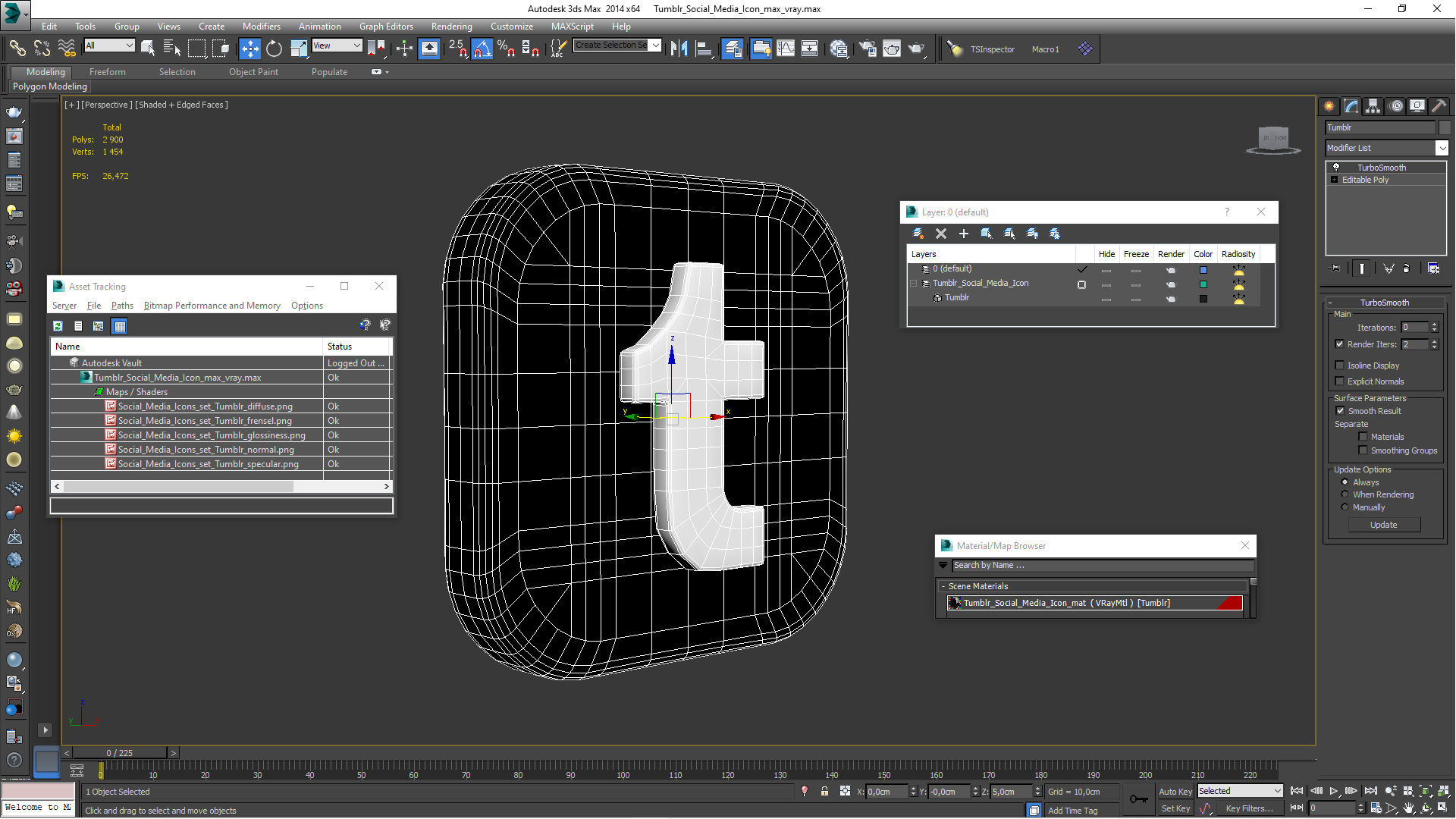 Tumblr Social Media Icon 3D model