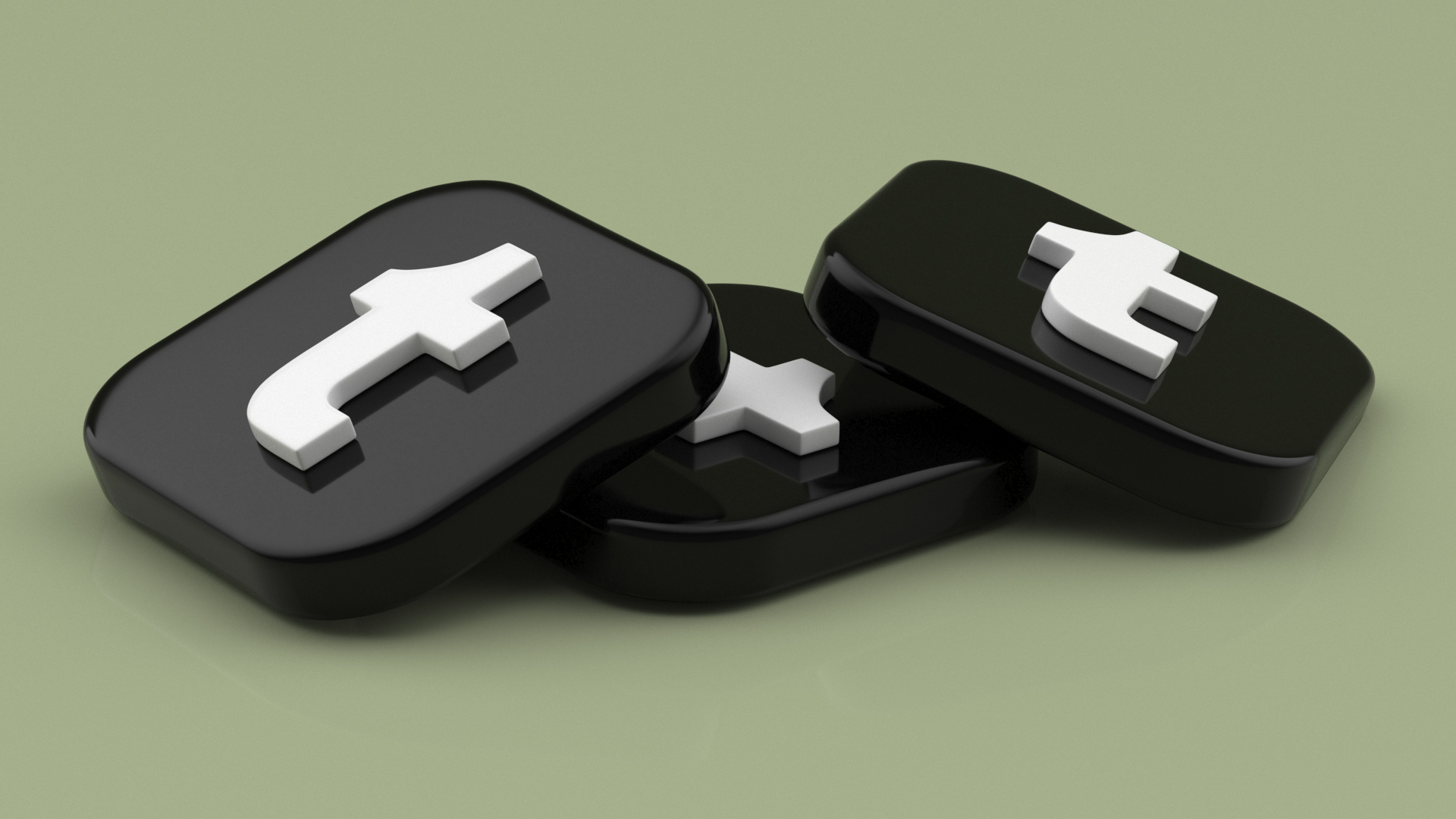 Tumblr Social Media Icon 3D model