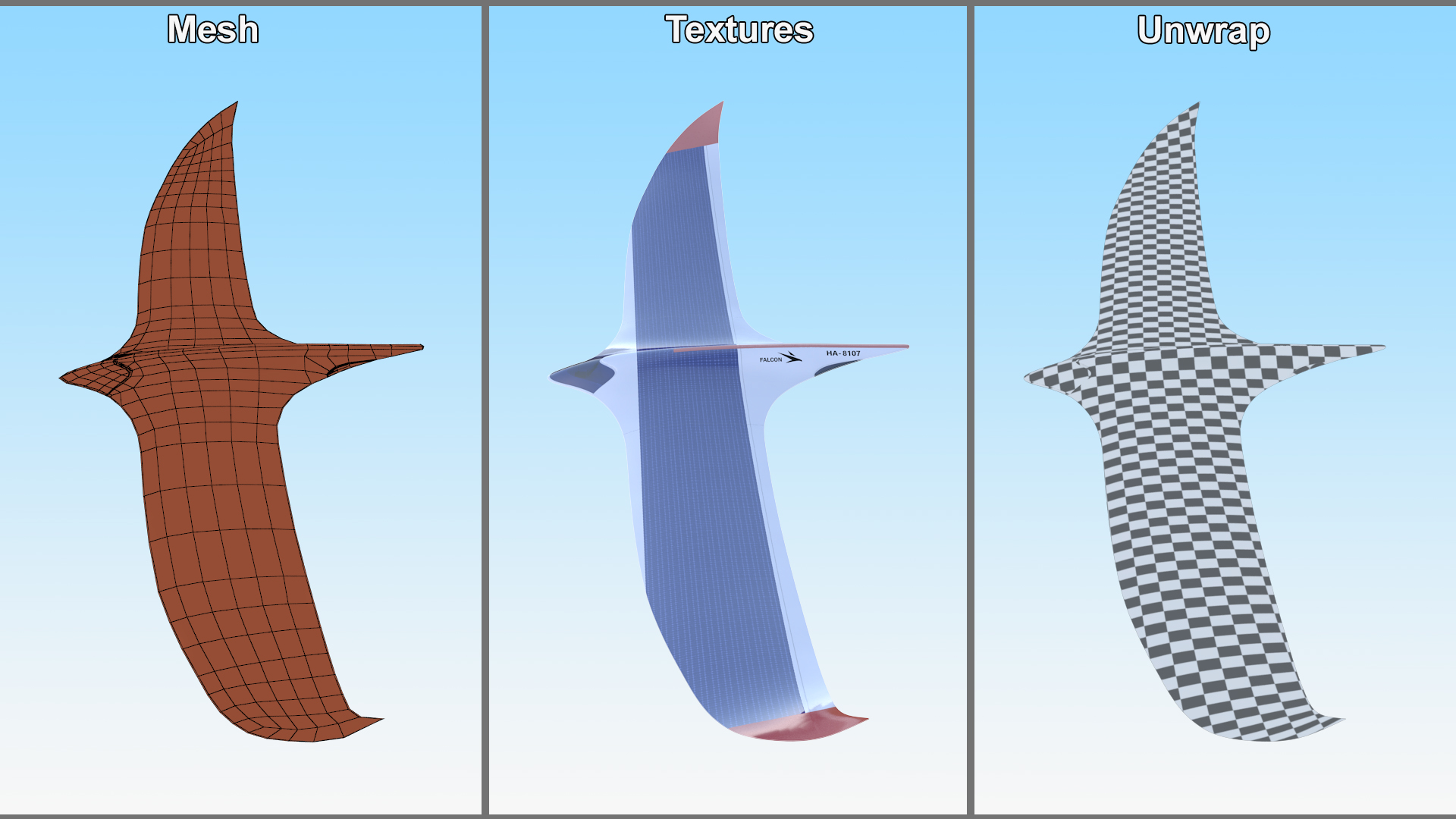 3D Falcon Solar Airplane