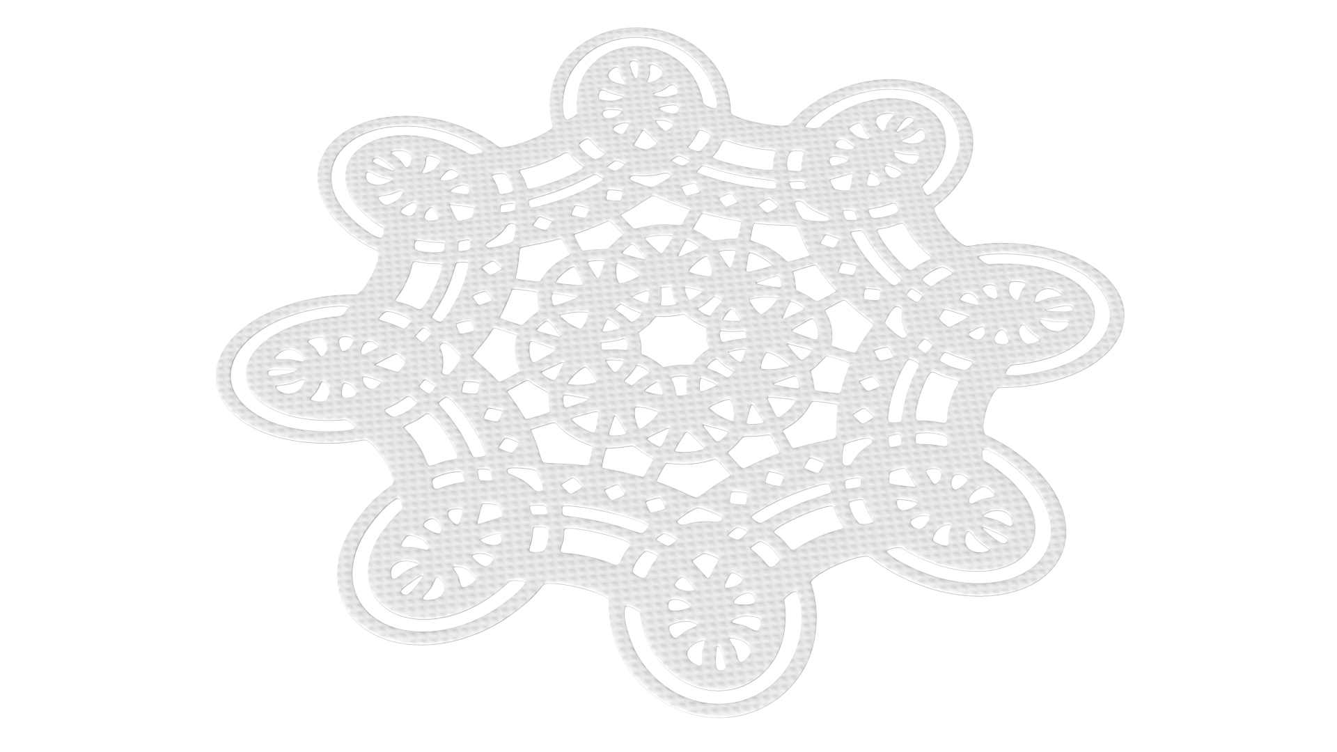 Eight Pointed Lace Paper Doilie White 3D